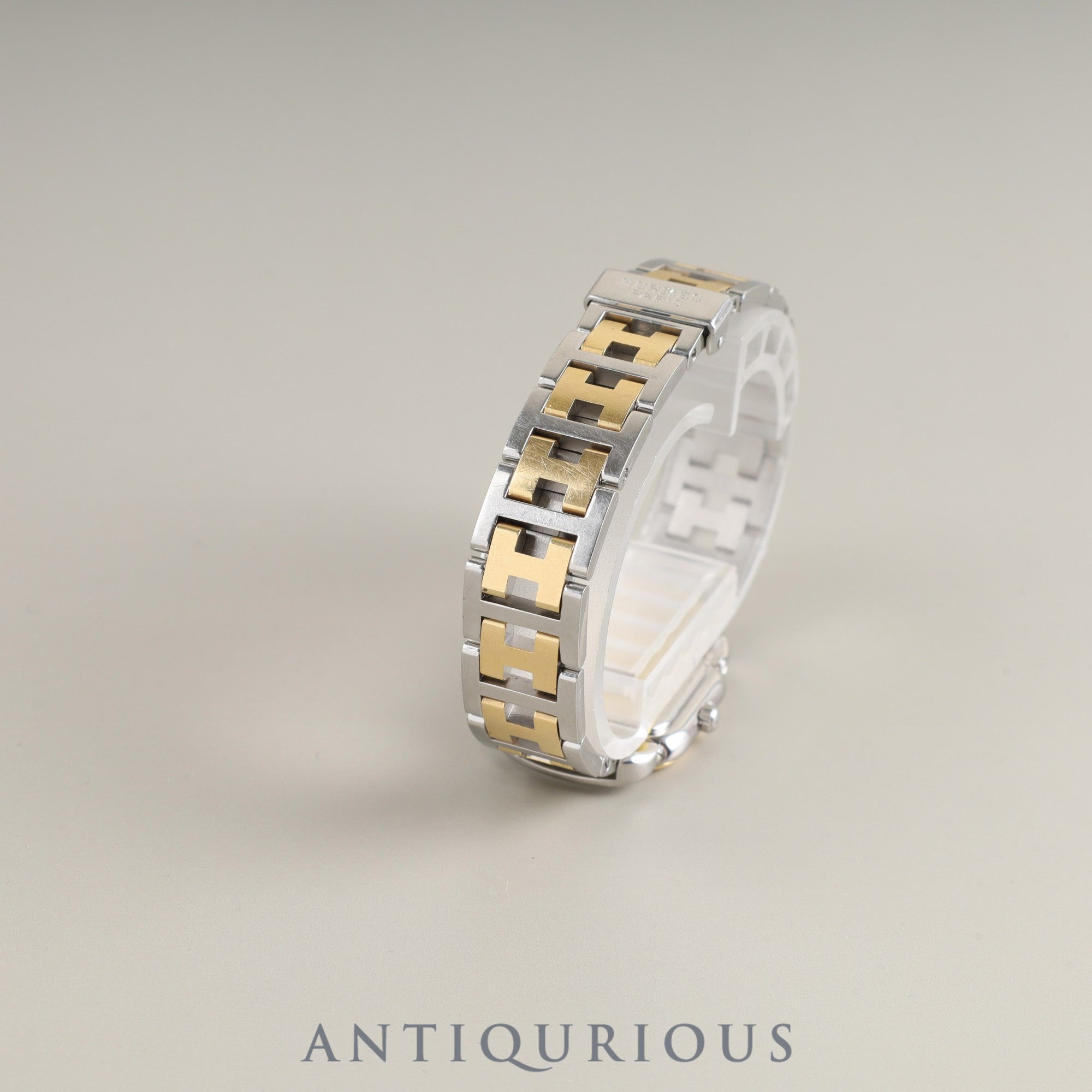 エルメス ラリー RA1.220 クォーツ Cal.976.001 SS/GP SS/GP ホワイト文字盤 オーバーホール済み