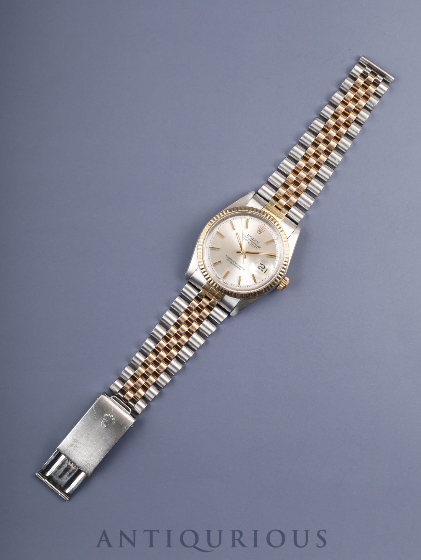 ロレックス デイトジャスト 1601 自動巻き Cal.1570 SS/YG SS/YG シルバー文字盤 38番(1973年)国際サービス保証(2014年)オーバーホール済み