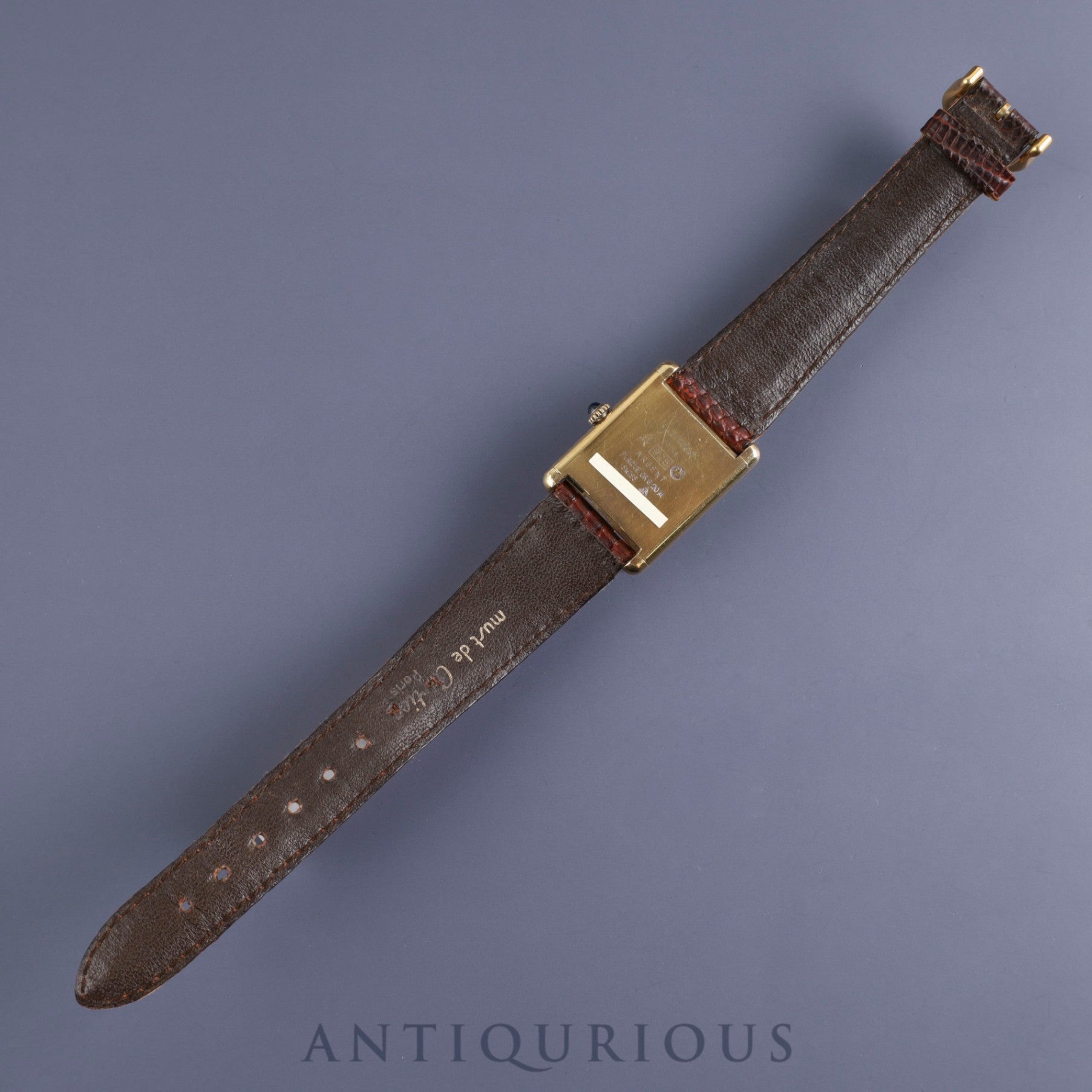 カルティエ マストタンク LM 手巻き Cal.78-1 SV925 純正革ベルト 純正尾錠(GP)アイボリーローマン文字盤 オーバーホール済み