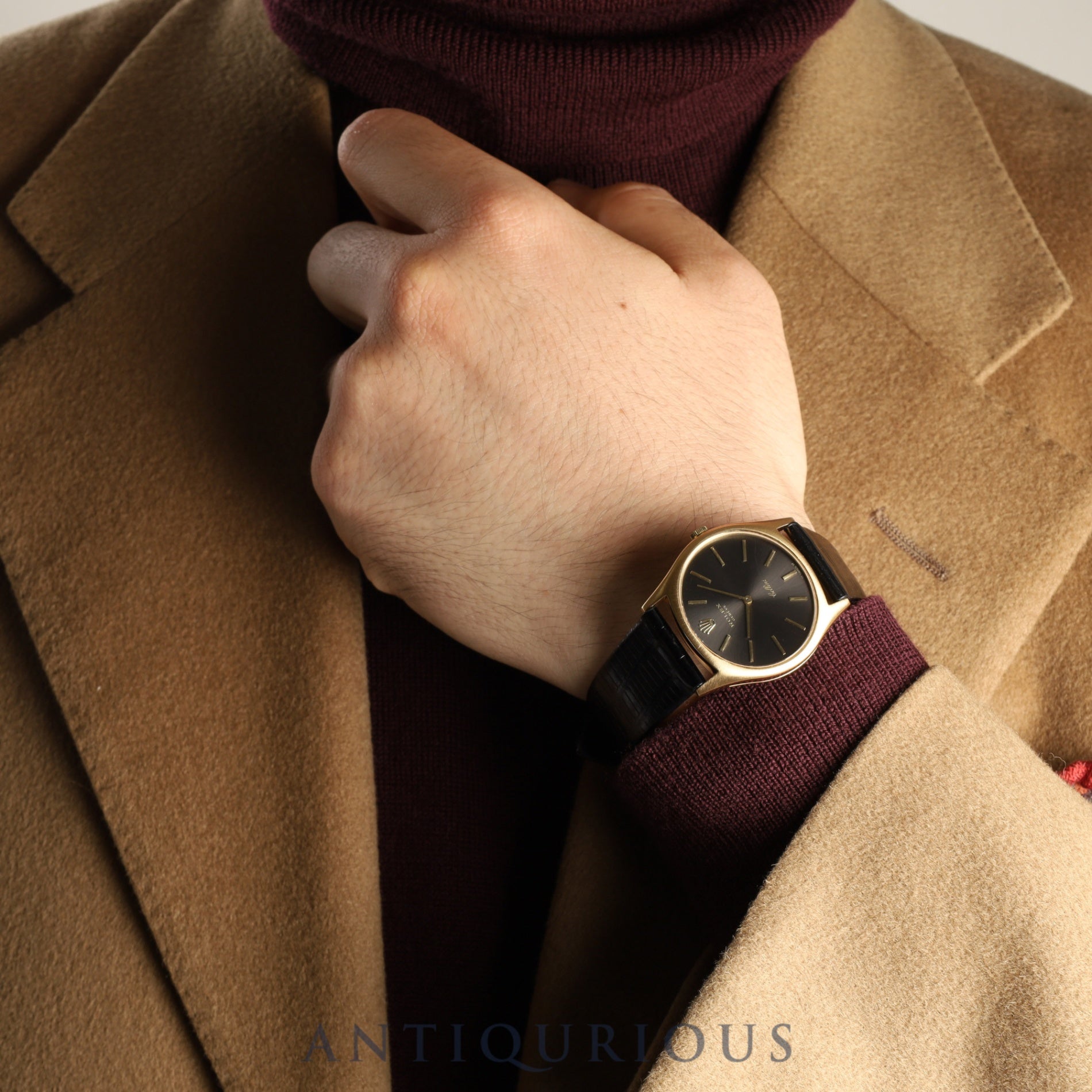 Rolex Cellini 3806/8 Manual winding Cal.1600 750 Leather Genuine buckle (GP) Black dial No. 40 (1974) Box International service warranty (2013) Overhauled