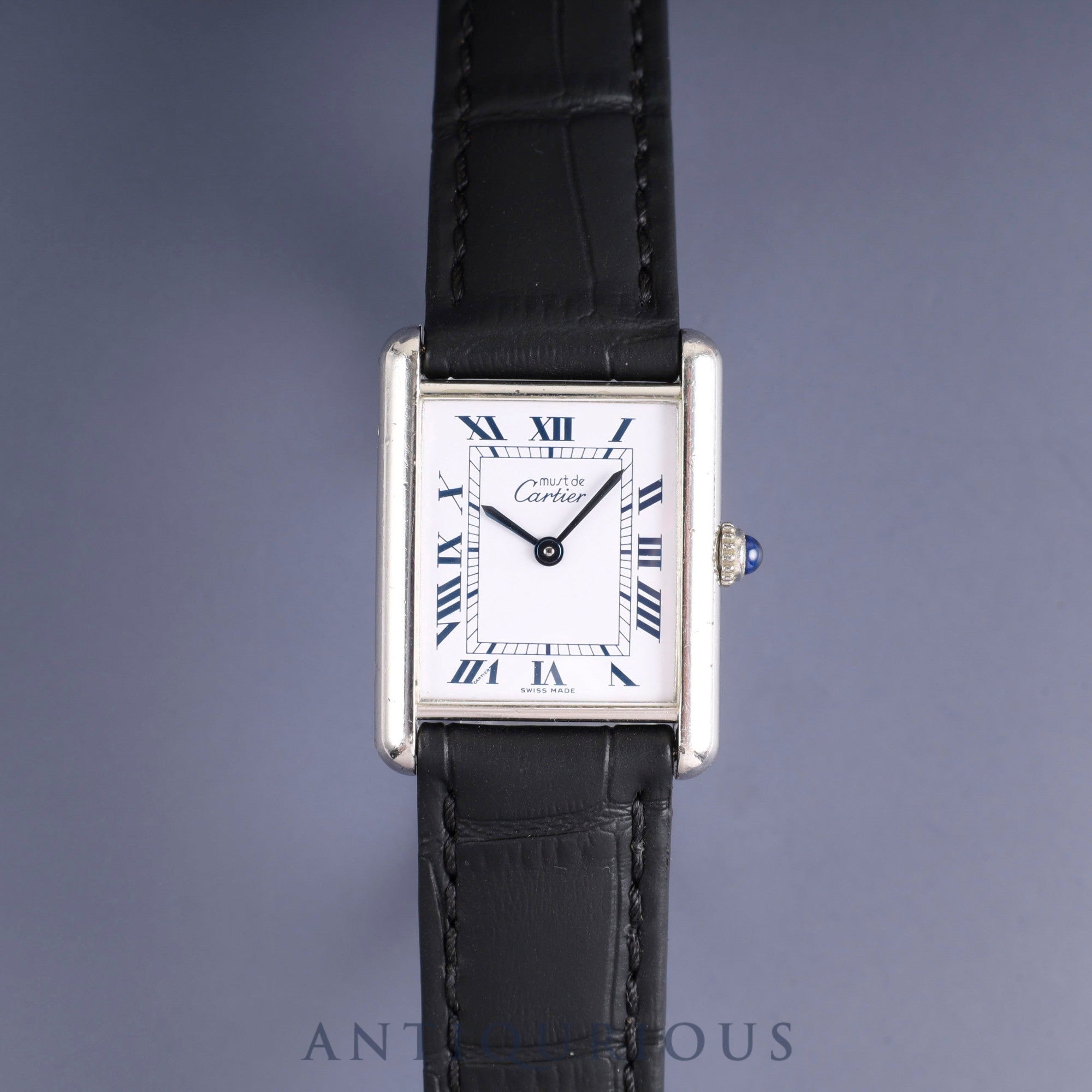 カルティエ マストタンク LM 690006 クォーツ Cal.690 SV925 革 純正尾錠(SS) ホワイトローマン文字盤 オーバーホール済み