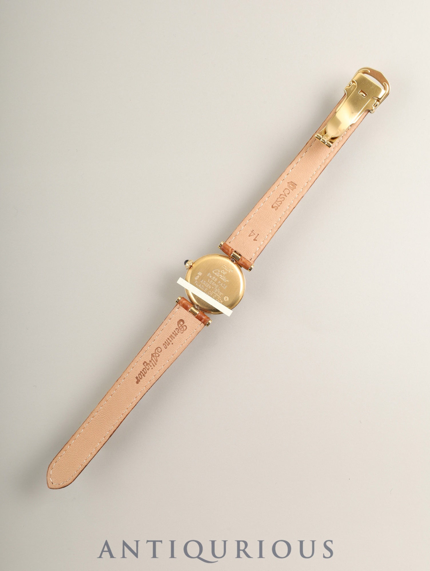 Cartier Must Vendôme VLC SM W1009854 / 1851 Quartz Caliber 90 SV925 Leather Strap with Genuine D-buckle (GP) Arabic Dial, Box, Warranty Card (1997) Overhauled