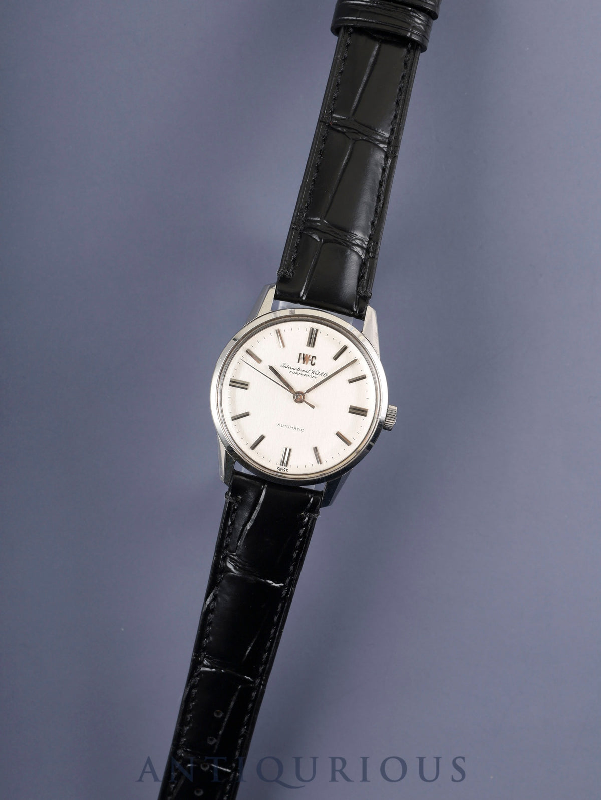IWC オールドインター ラウンド 自動巻き Cal.C.854B SS 革 社外尾錠(SS) シルバー文字盤 オーバーホール済み アイダブリュシー