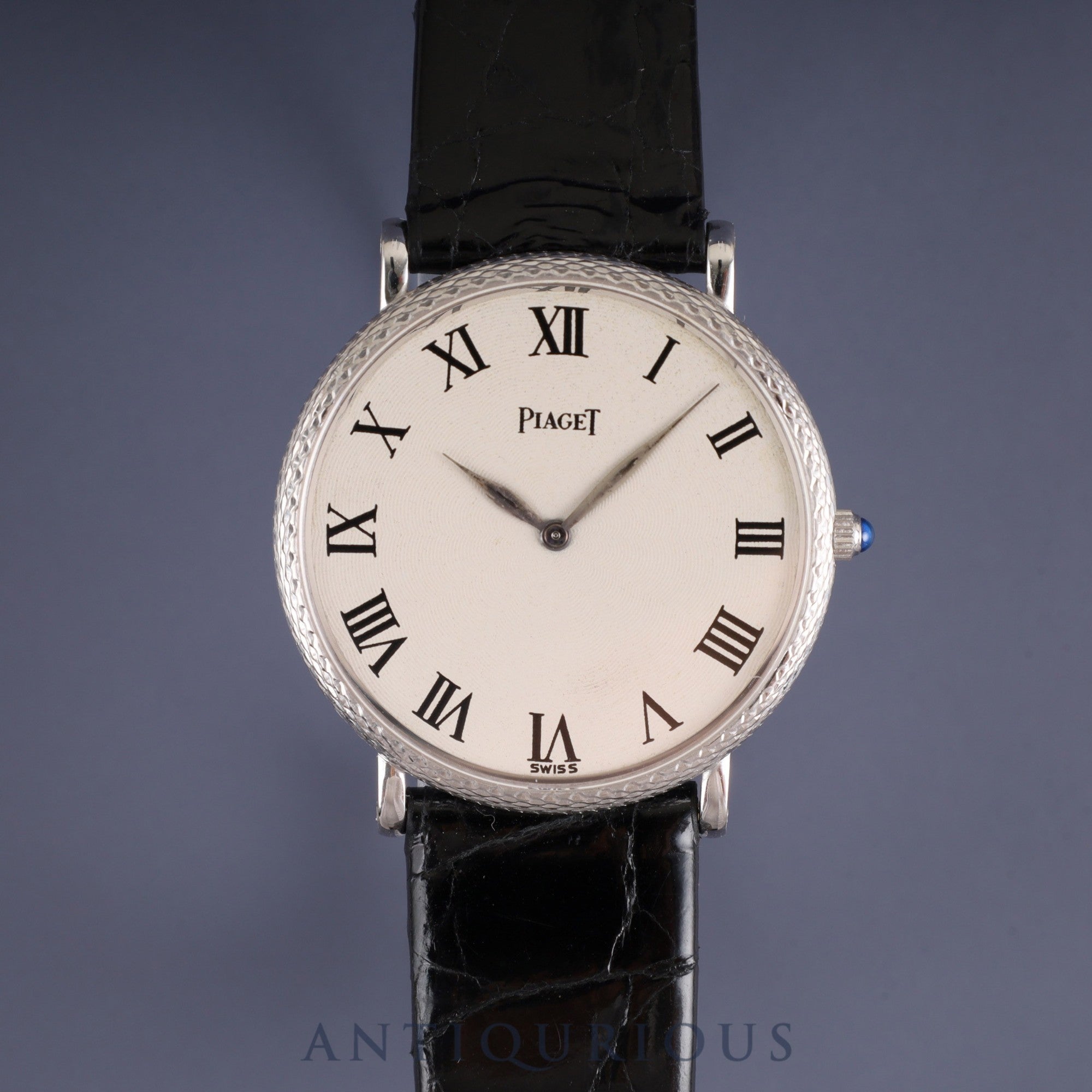 Piaget Round 9026 Manual Winding Cal.9P1 750 Leather Strap with Genuine Buckle (750) White Roman Dial 30mm Box Case Dust Bag Overhauled