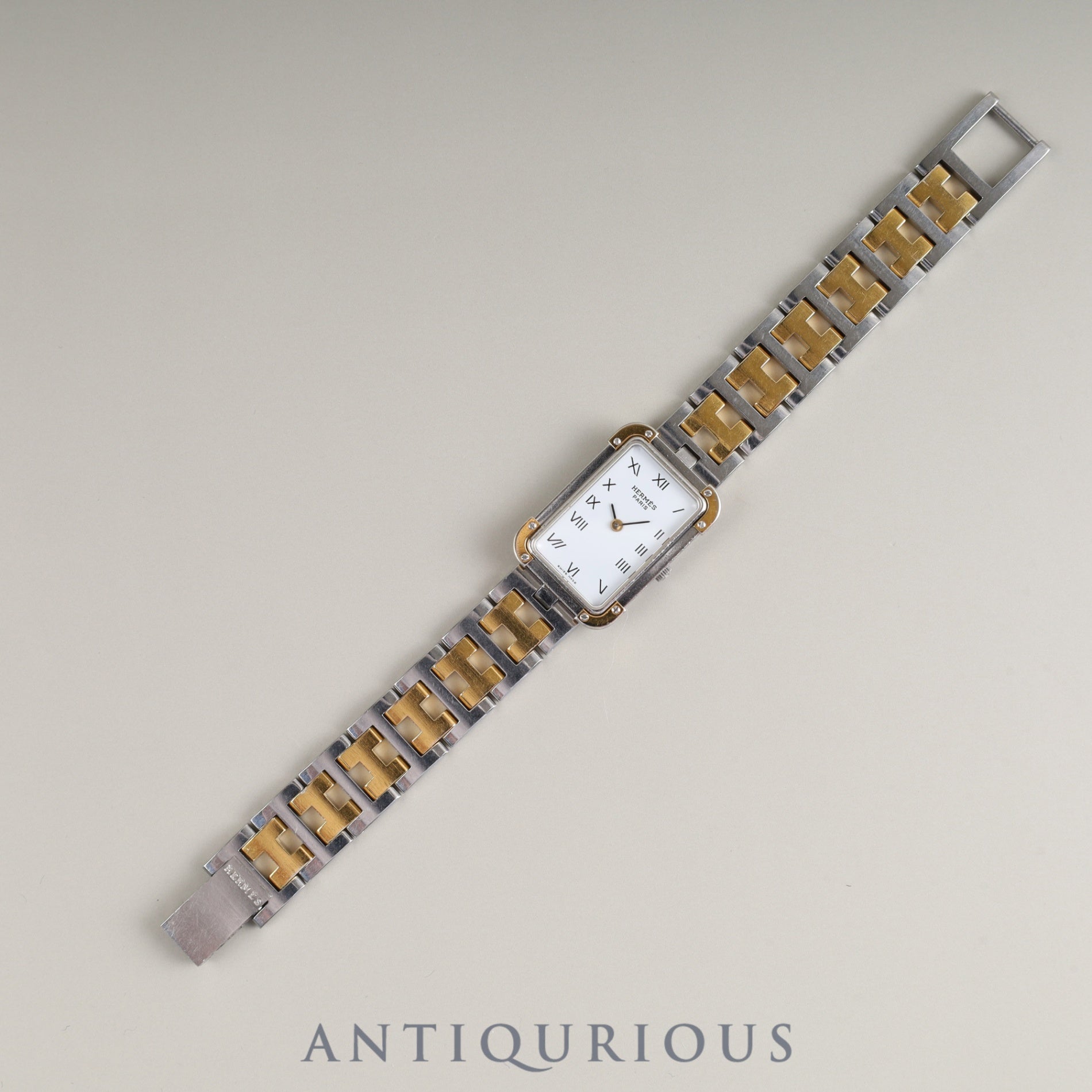 エルメス クロアジュール 54 10 75 クォーツ Cal.976.001 SS/GP SS/GP ホワイト文字盤 オーバーホール済み