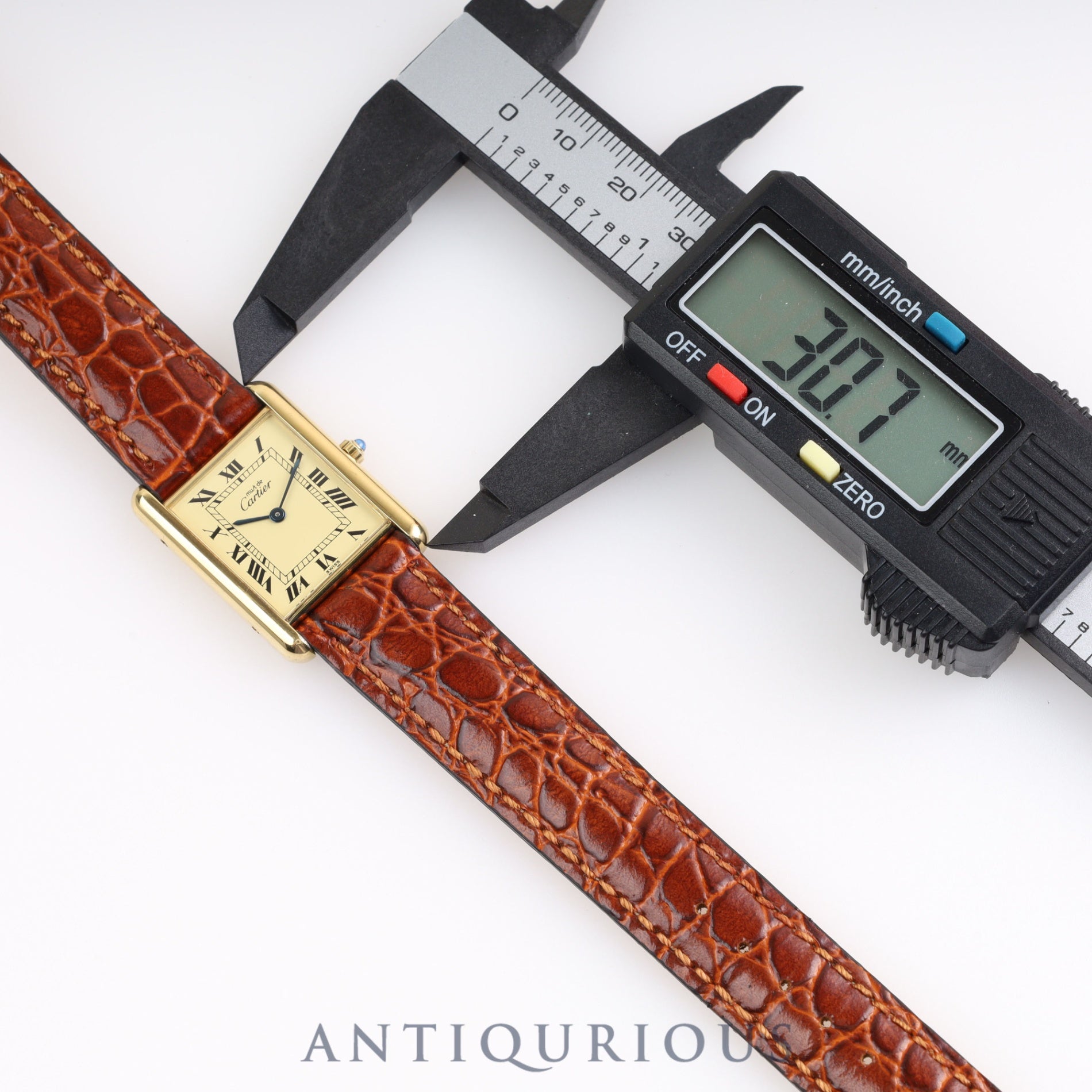 Cartier Must Tank LM QZ 6 81006 SV925 Leather Genuine Buckle Ivory Dial Box Warranty (1987)