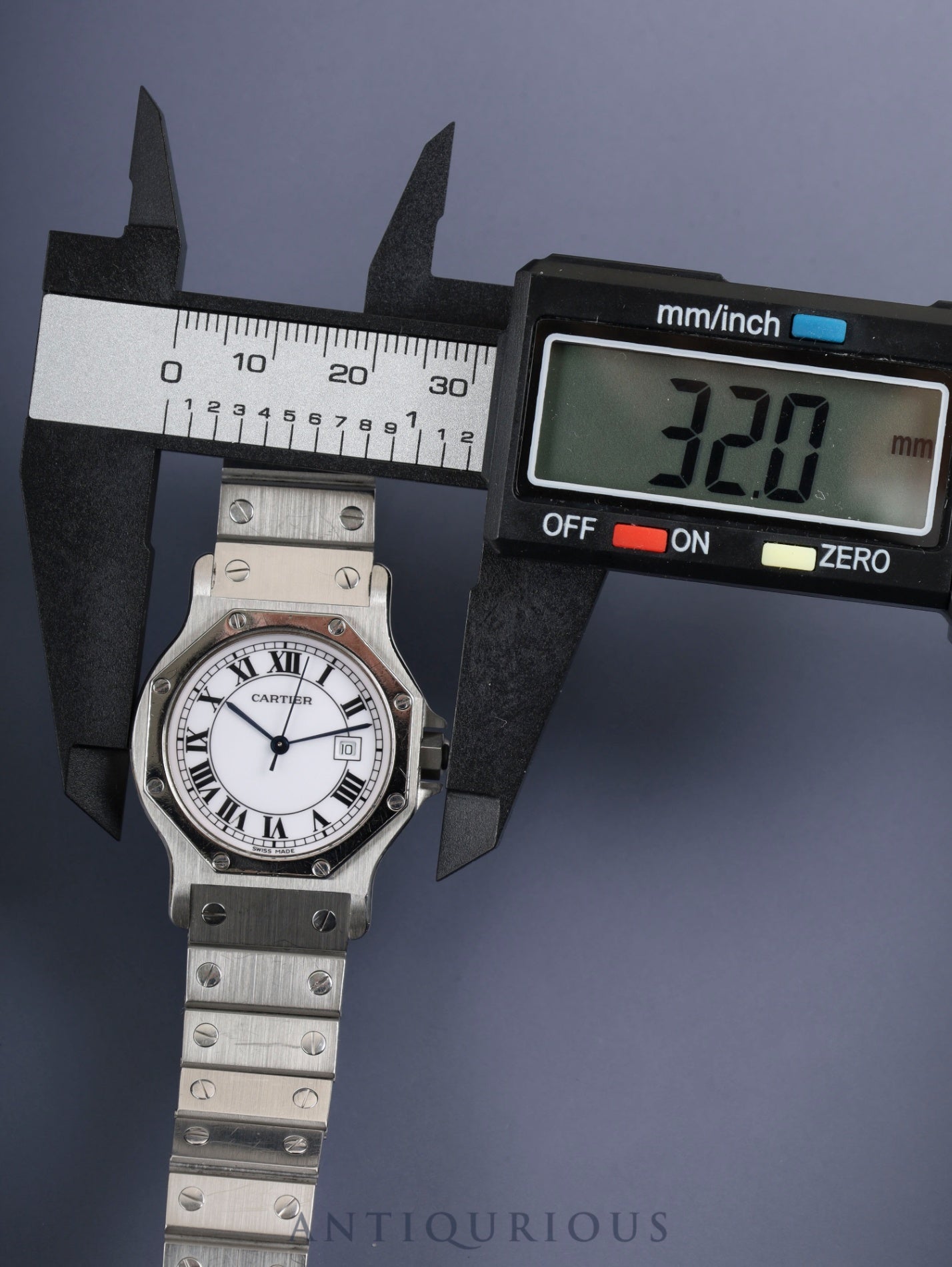 カルティエ サントス オクタゴン LM 2965 自動巻き SS SS ホワイトローマン文字盤 カルティエブティックにてコンプリートサービス済み