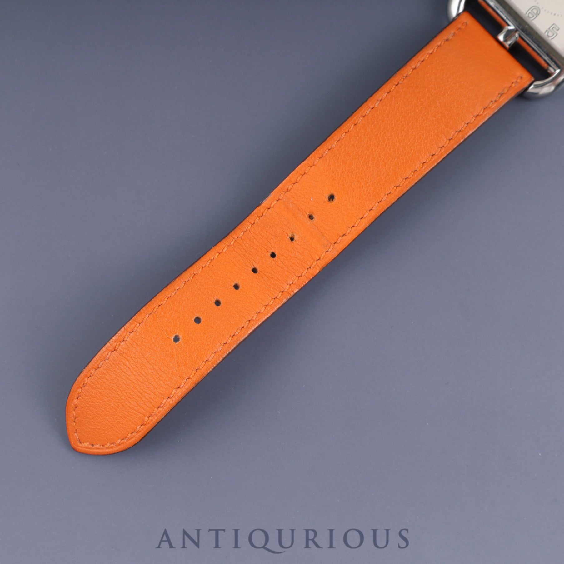 Hermès Cape Cod CC2.710 Quartz Movement, Stainless Steel, Genuine Leather Strap (L Stamp: 2008, Shows Signs of Use), Genuine D-Buckle (Stainless Steel), Silver Dial, Overhauled