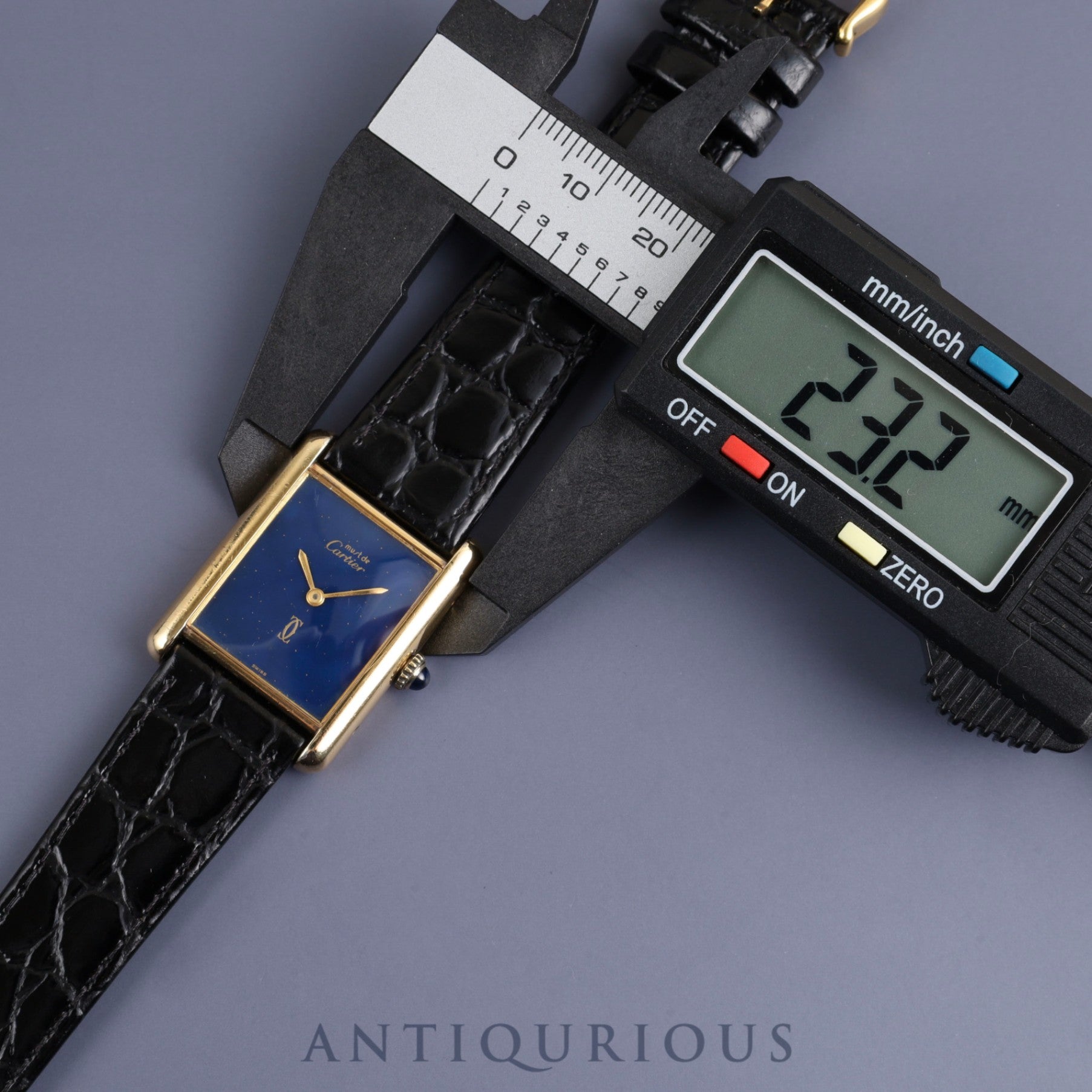 Cartier Must Tank LM Manual winding Cal.78-1 SV925 Leather Genuine buckle (GP) Lapis lazuli dial Overhauled