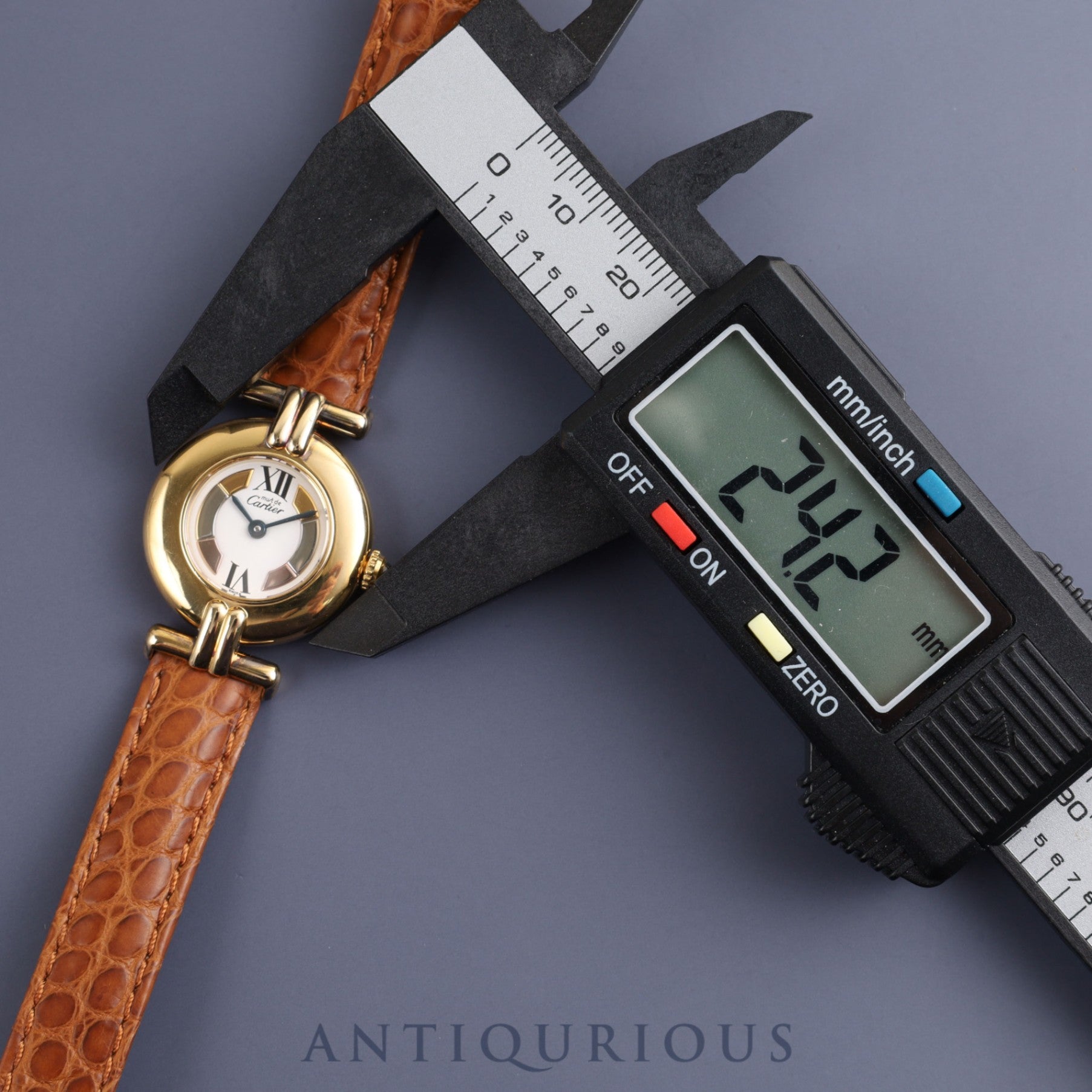 カルティエ マストコリゼ 590002 クォーツ Cal.90.06 SV925 革 純正Dバックル(GP) サイドトリニティ文字盤 オーバーホール済み