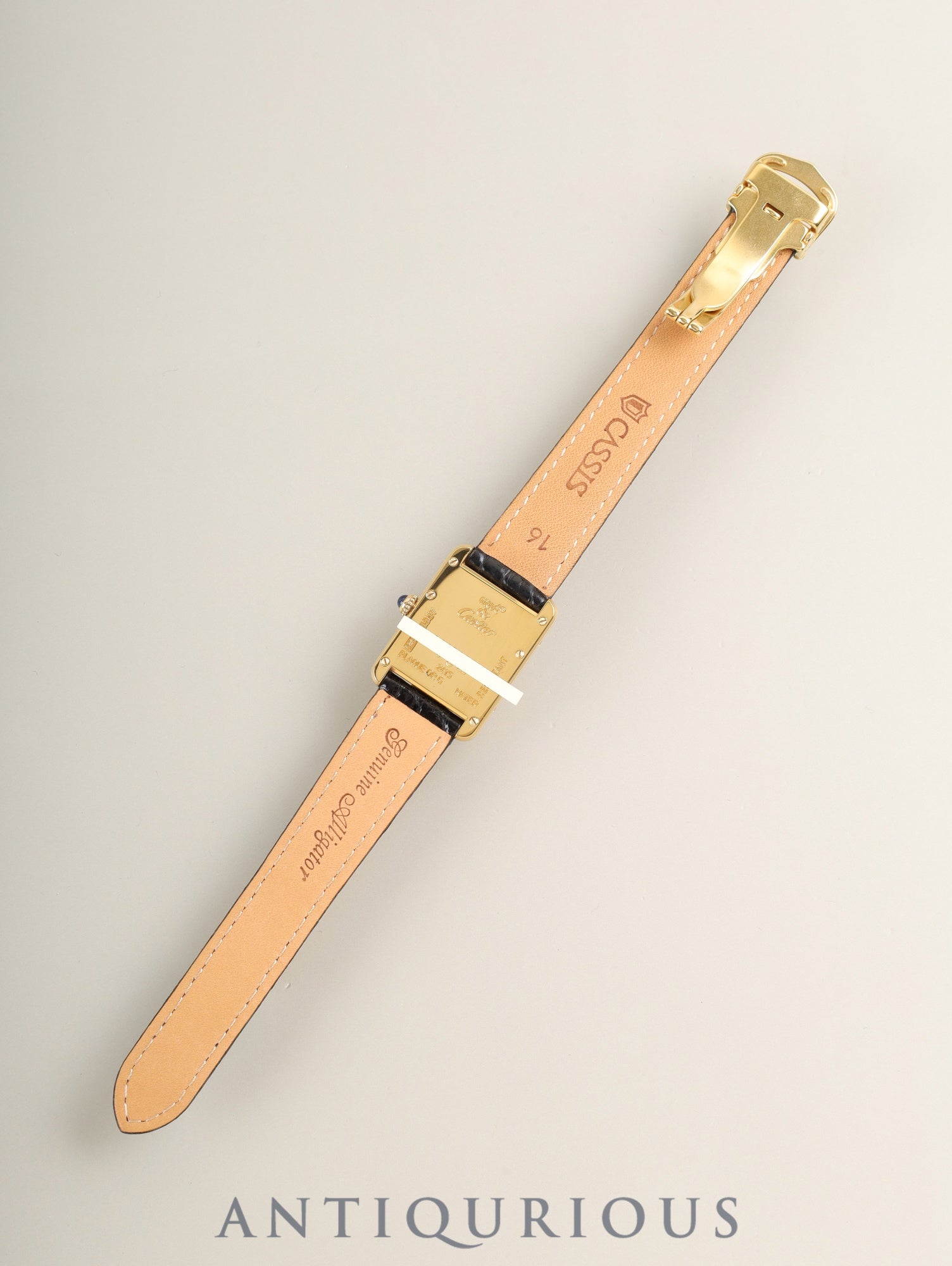 Cartier Must Tank MM W1017354 / 2415 Quartz Cal.057 SV925 Leather Genuine D-Buckle (GP) Ivory Roman (SWISS MADE marking) Overhauled