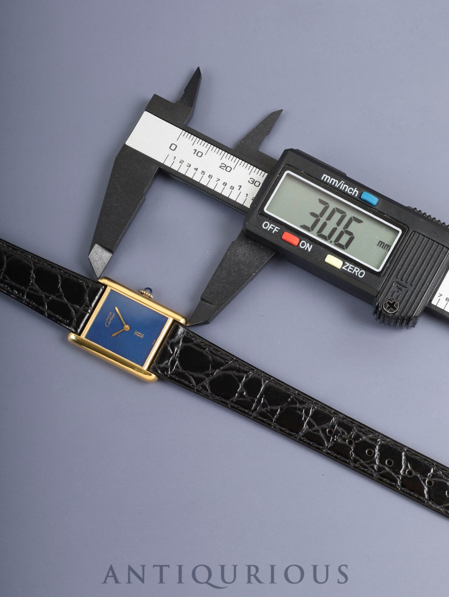 カルティエ マストタンク LM 6 手巻き Cal.78-1 SV925 革 純正ピンバックル(GP)ラピスラズリ文字盤(SWISS表記)純正レザーベルト付き オーバーホール済み 新品仕上げ済み