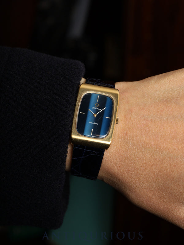 Omega Geneve 5110469 Manual Winding Caliber 625 Stainless Steel Leather Strap (Not Original) Blue Dial (Slight Scratches on Glass) Overhauled