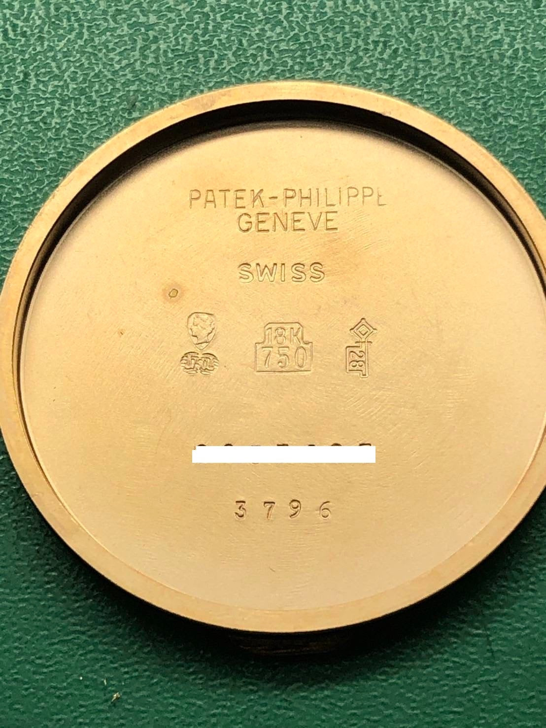 パテック・フィリップ カラトラバ 3796 手巻き Cal.215 PG 純正革ベルト 純正バックル(750)アイボリー文字盤