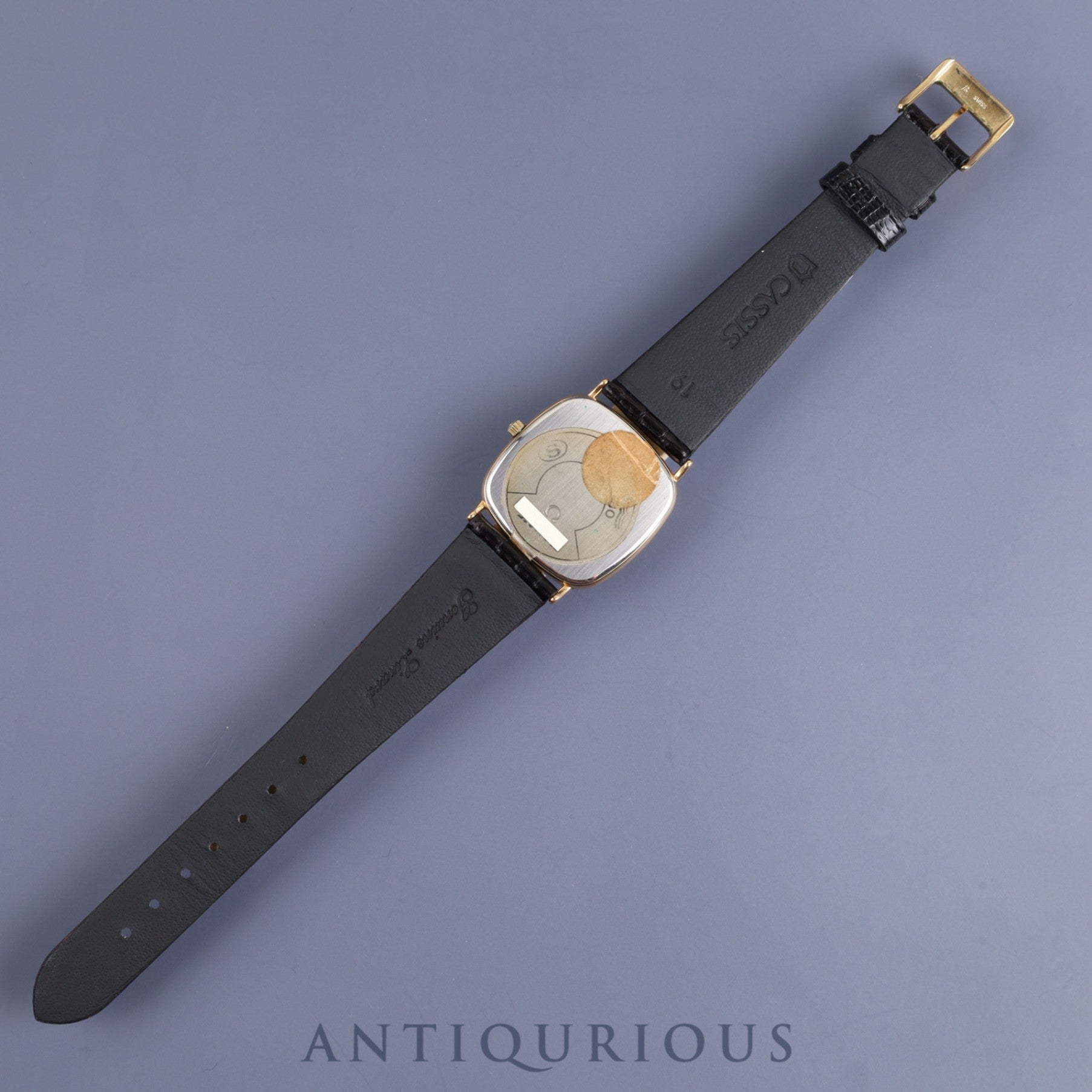 オメガ デ・ヴィル 195 077.2 クォーツ Cal.1378 GP 革 純正尾錠(GP)ブラック文字盤 オーバーホール済み