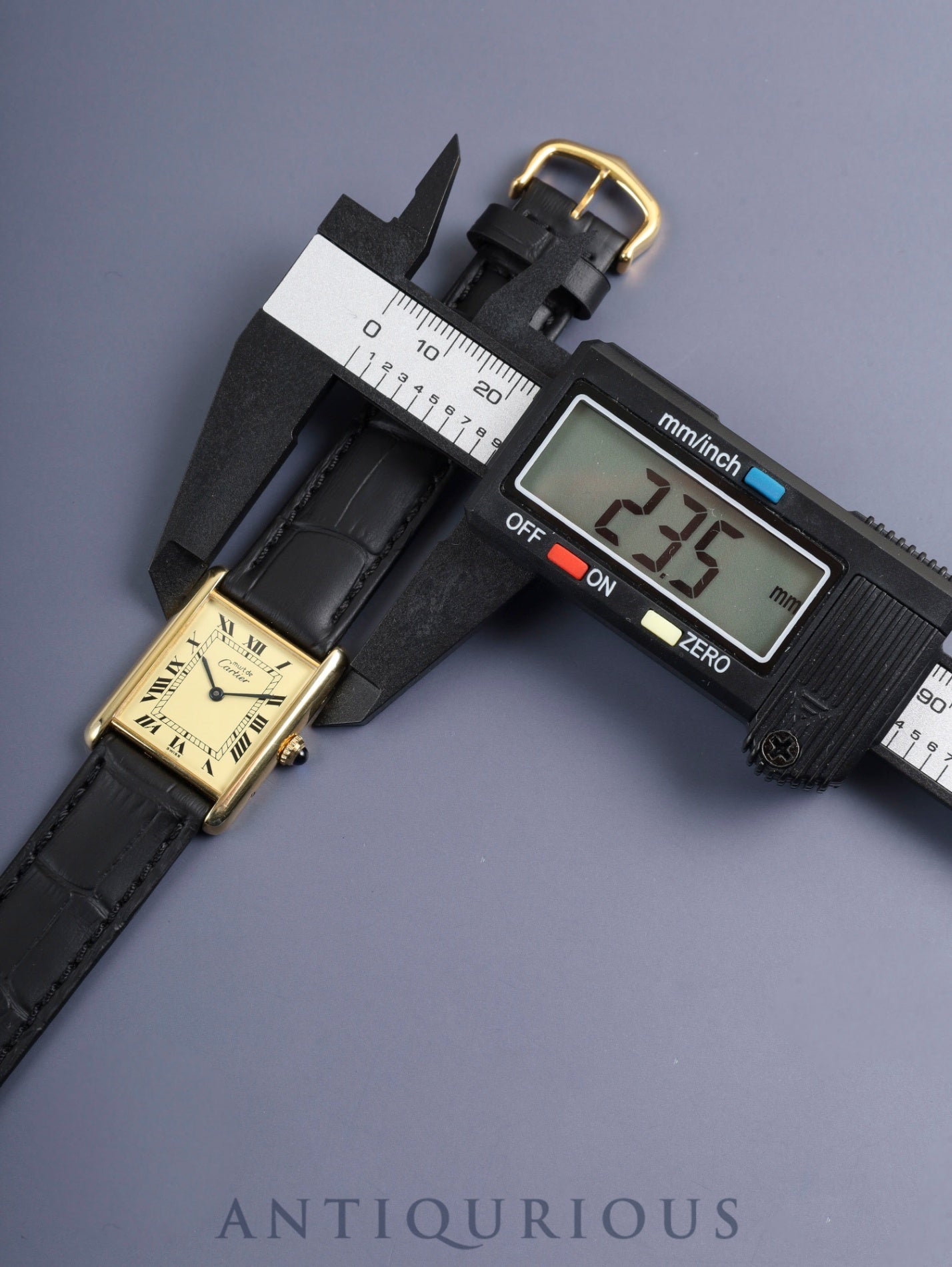 カルティエ マストタンク LM W1002753 / 590005 クォーツ Cal.90 SV925 革 純正尾錠(GP)アイボリーローマン文字盤(SWISS表記) オーバーホール済み