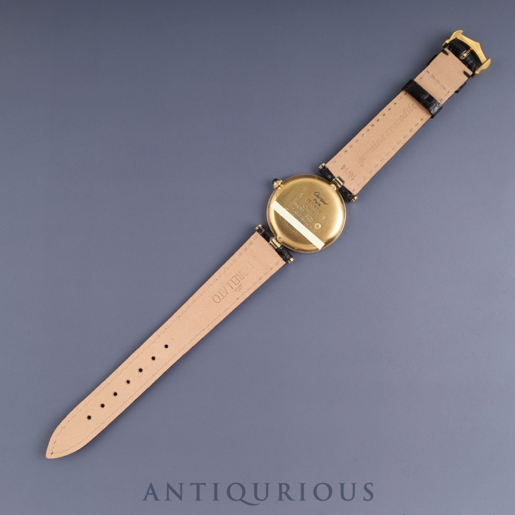 Cartier Must Vendôme VLC LM 590003 Quartz Caliber 90 SV925 Leather Strap with Genuine GP Buckle, Ivory Roman Dial, Overhauled