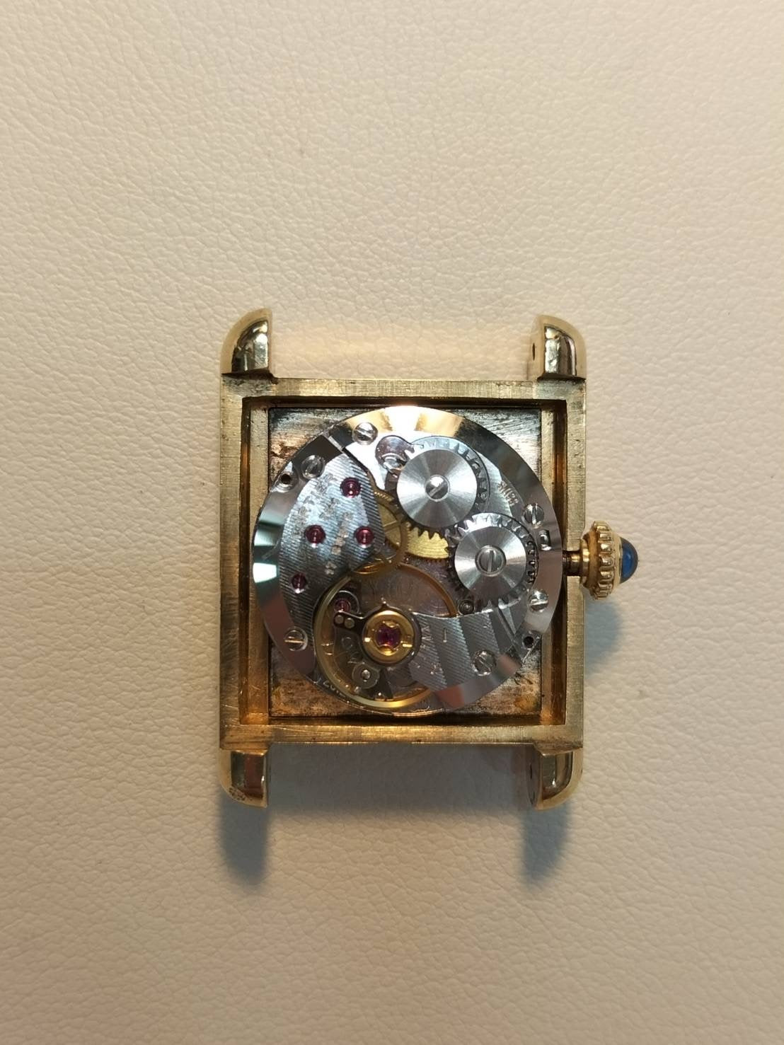 カルティエ マストタンク SM 手巻き Cal.- SV925 革 純正尾錠(GP)オニキス文字盤 1976年頃~1981年頃 オーバーホール済み