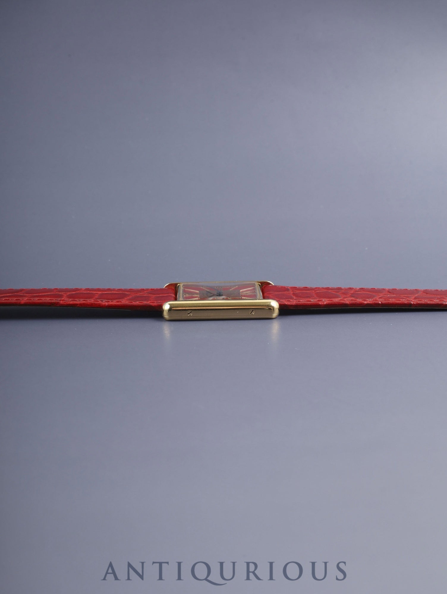 カルティエ マストタンク LM 6 81006 クォーツ Cal.81 SV925 革 純正ピンバックル(GP)ガーネットクロワゾネ文字盤(SWISS表記)箱 タグ オーバーホール済み