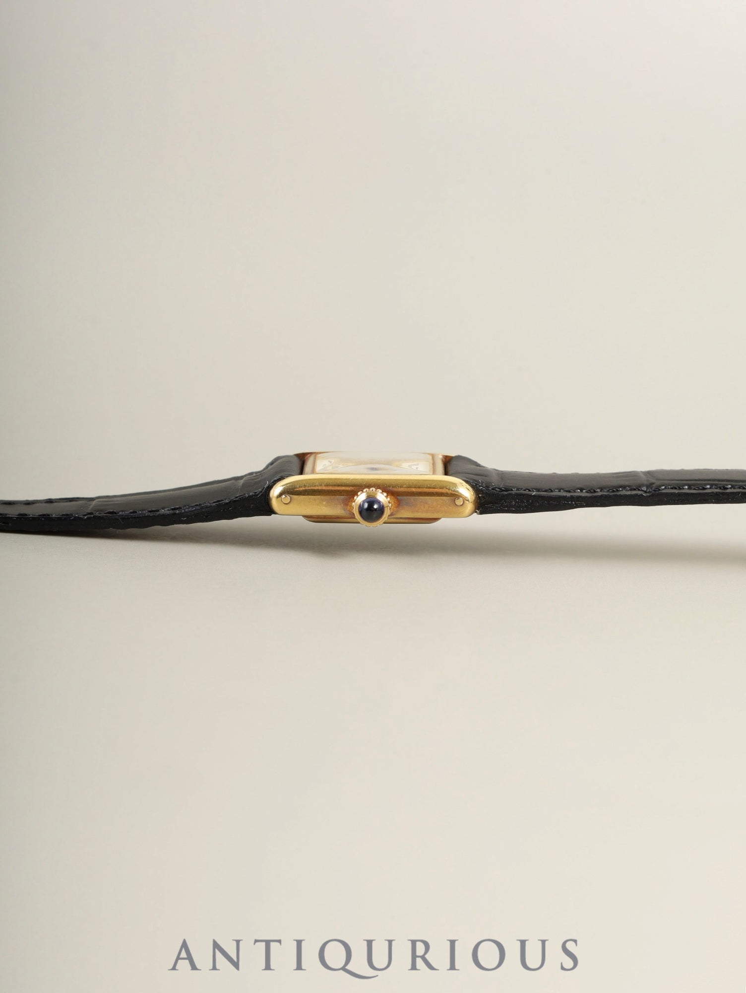 カルティエ ミニ タンク 64262 手巻き Cal.AS1722 750YG 革 純正Dバックル(18K)ホワイトローマン文字盤(PARIS表記)純正レザーベルト付き オーバーホール済み