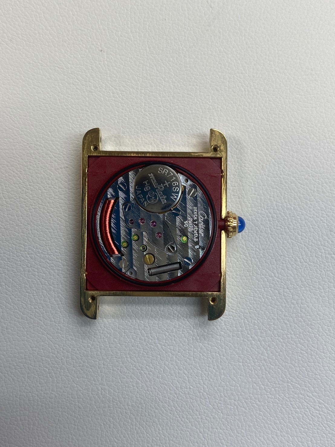 カルティエ マストタンク LM 590005 クォーツ Cal.90 SV925 革 純正Dバックル(GP)トリニティ文字盤 オーバーホール済み