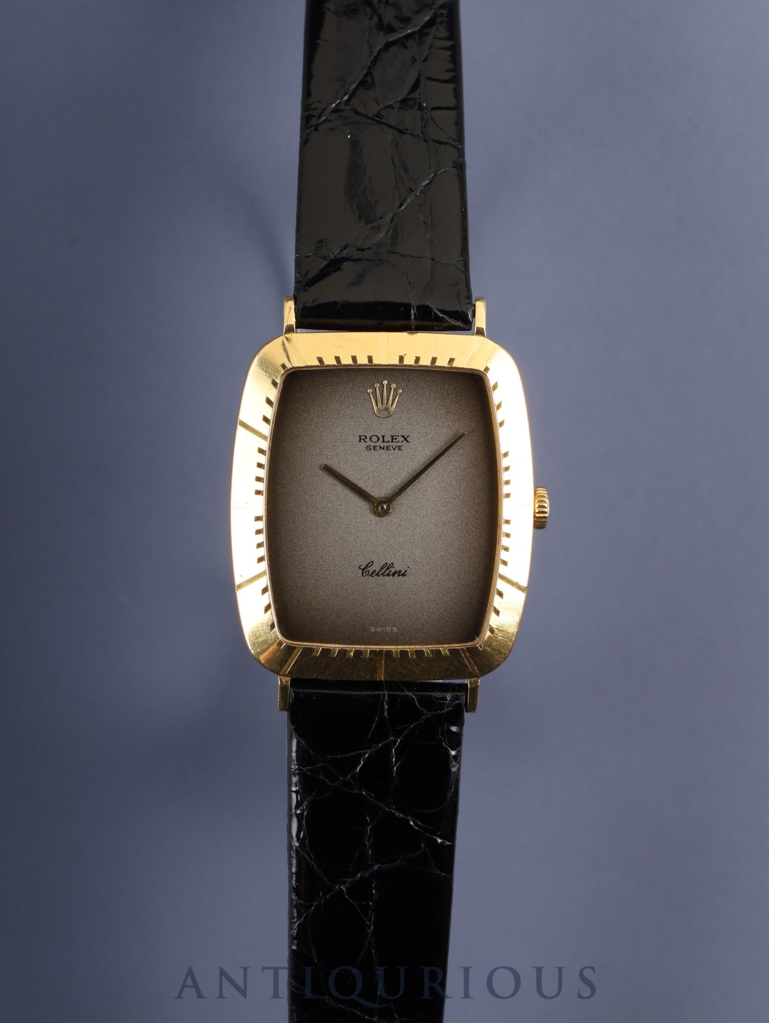 ロレックス チェリーニ 4087 手巻き Cal.1601 750 革 純正尾錠(GP) グレーグラデーション文字盤 69番台(1981年)オーバーホール済み