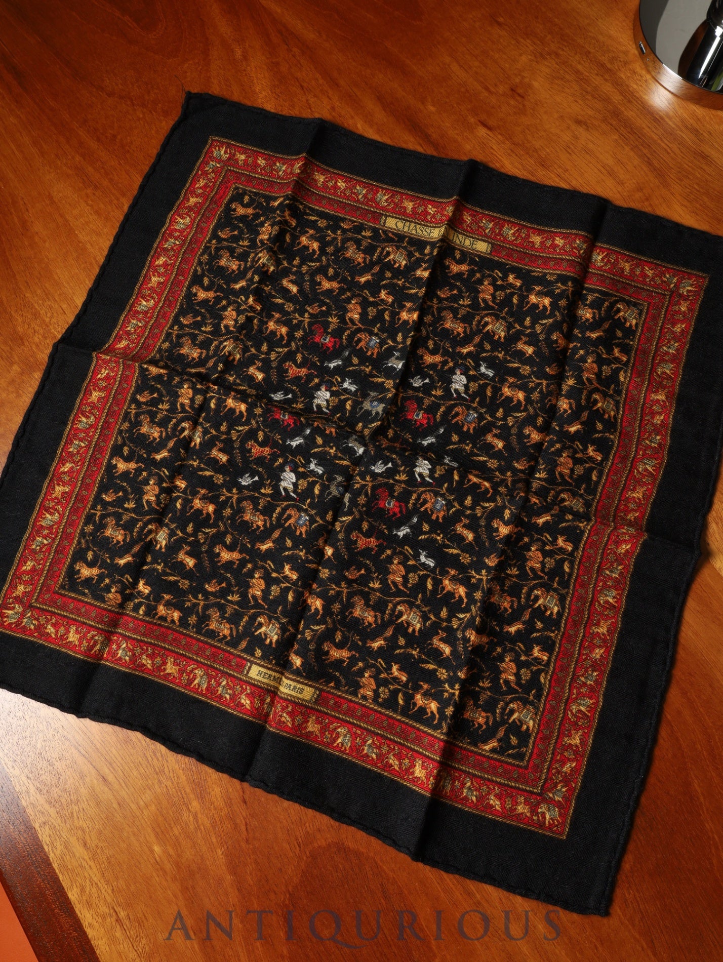 エルメス スカーフ カレ45 インドの狩猟 カシミア/SILK