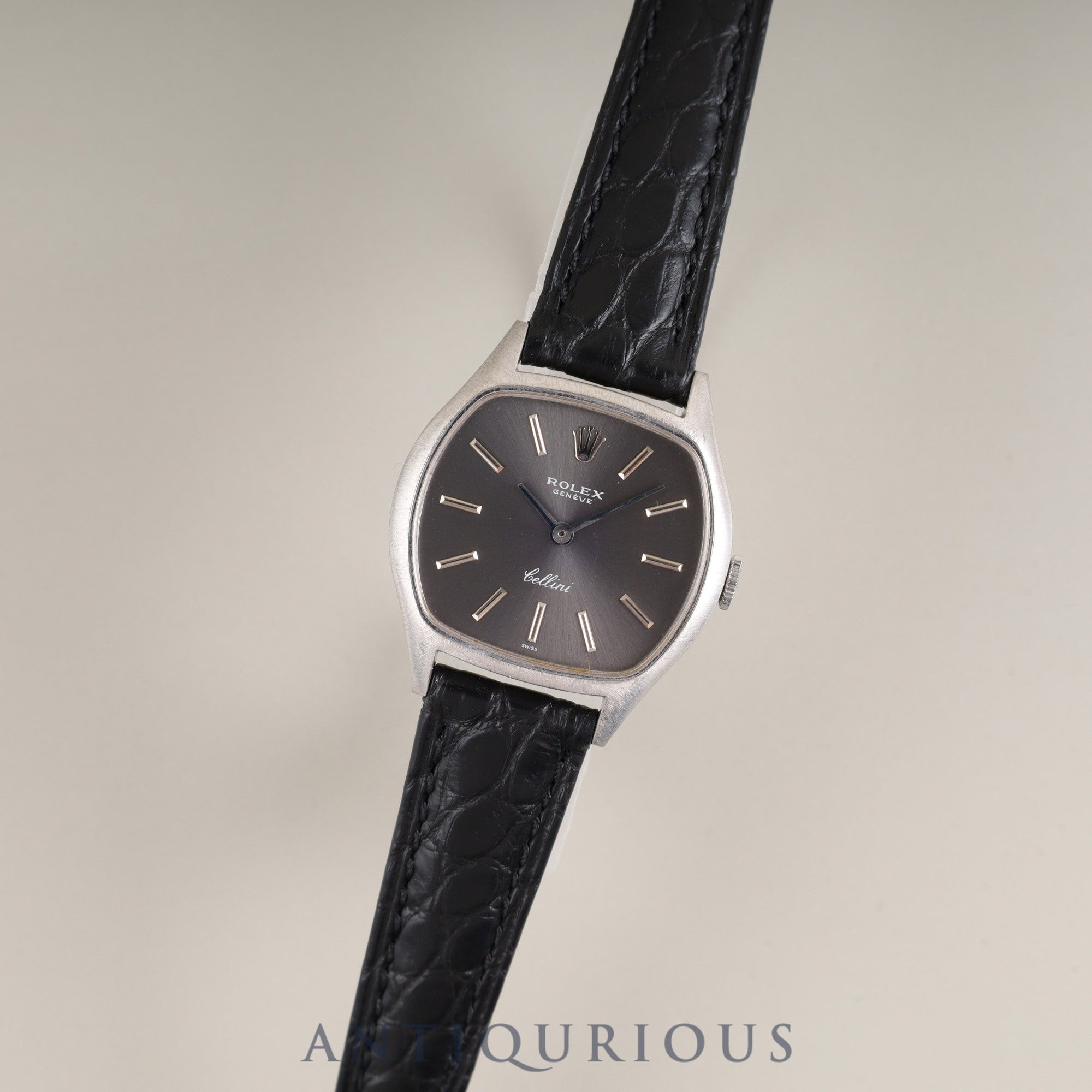 Rolex Cellini 3801 Manual winding Cal.1600 750 Leather Genuine buckle (SS) Grey dial No. 25 (1968) Overhauled