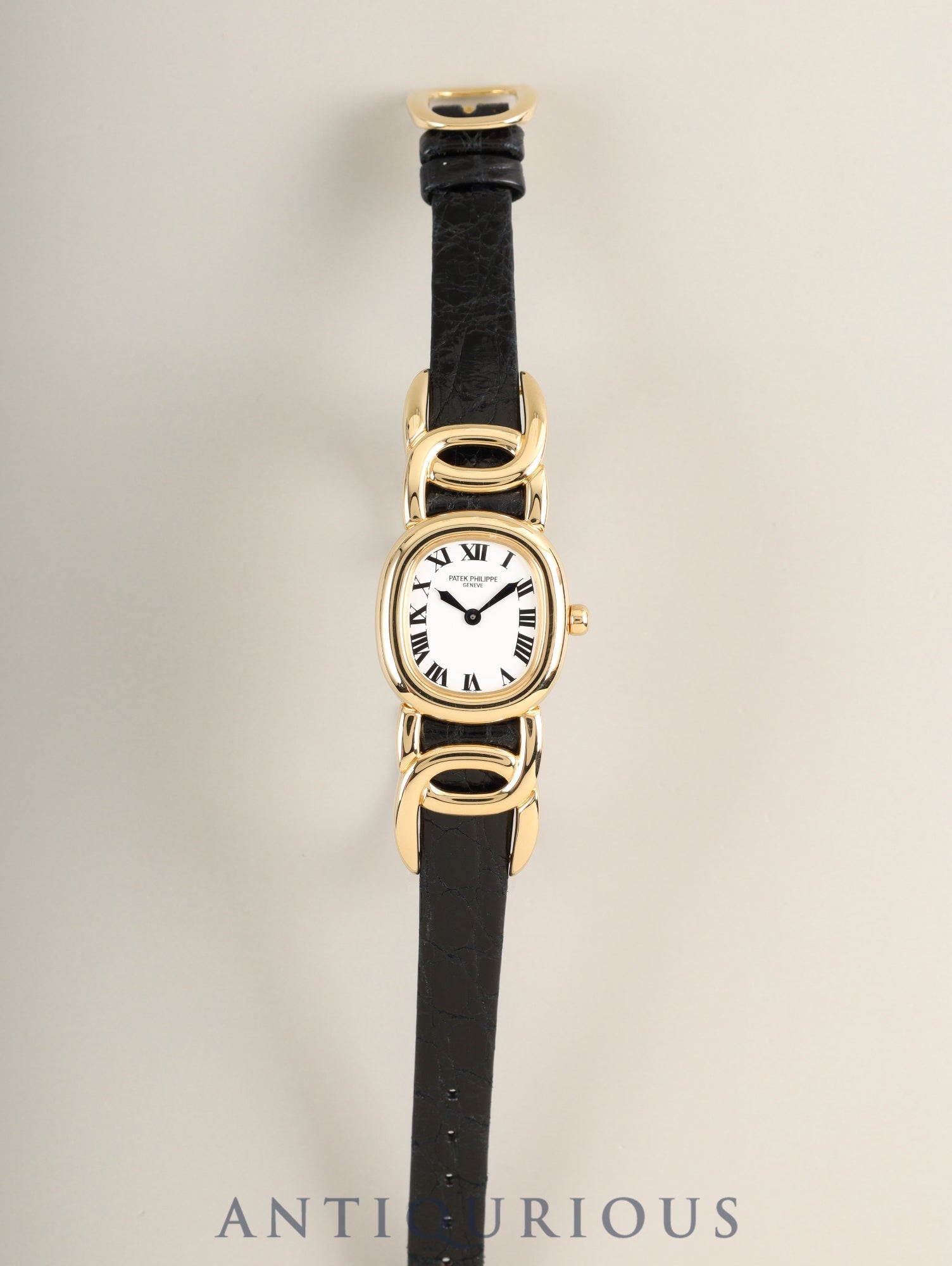 パテック・フィリップ ゴールデンエリプス 4830J クォーツ Cal.E15 750YG 純正レザーベルト 純正ピンバックル(750YG)ホワイトローマン オーバーホール済み