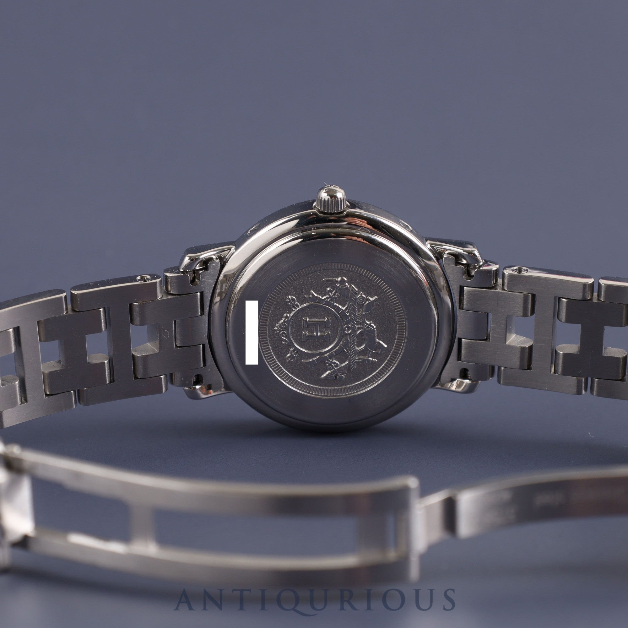 Hermes Clipper CL4.210 Quartz SS SS White Arabic Dial 24.0mm Box Warranty (2003) Overhauled