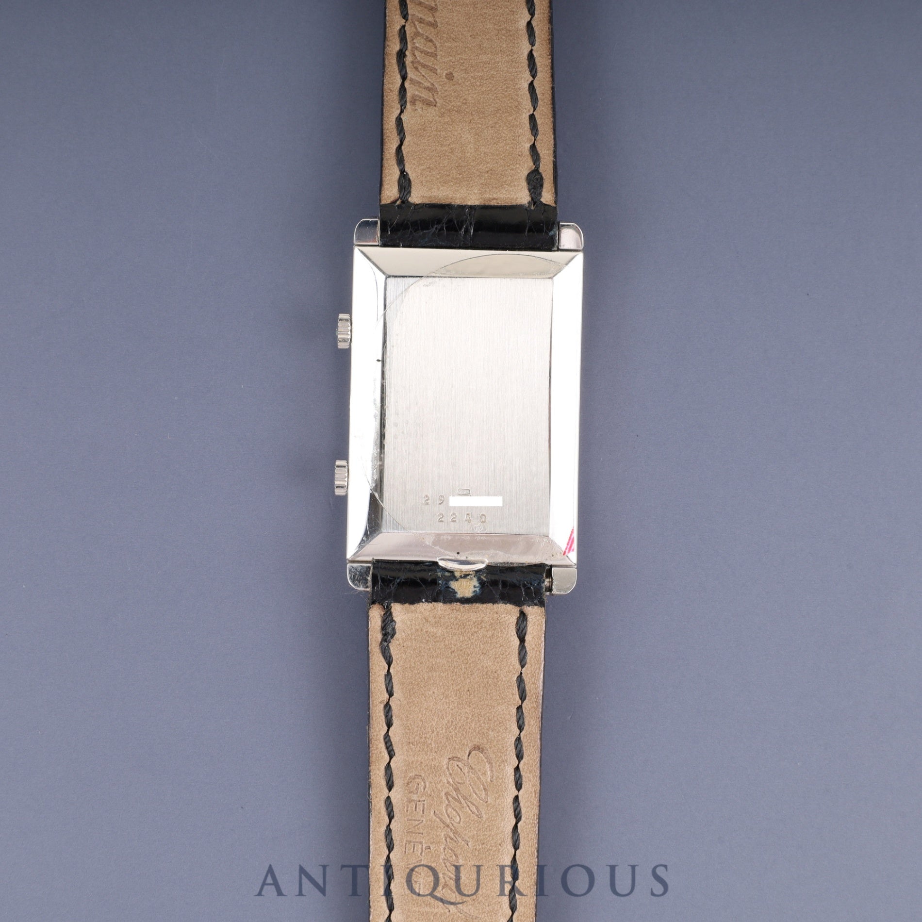 Chopard Dual Time 2240 Quartz Caliber - 18K Genuine Leather Strap Genuine Pin Buckle (SS) Silver Dial Overhauled