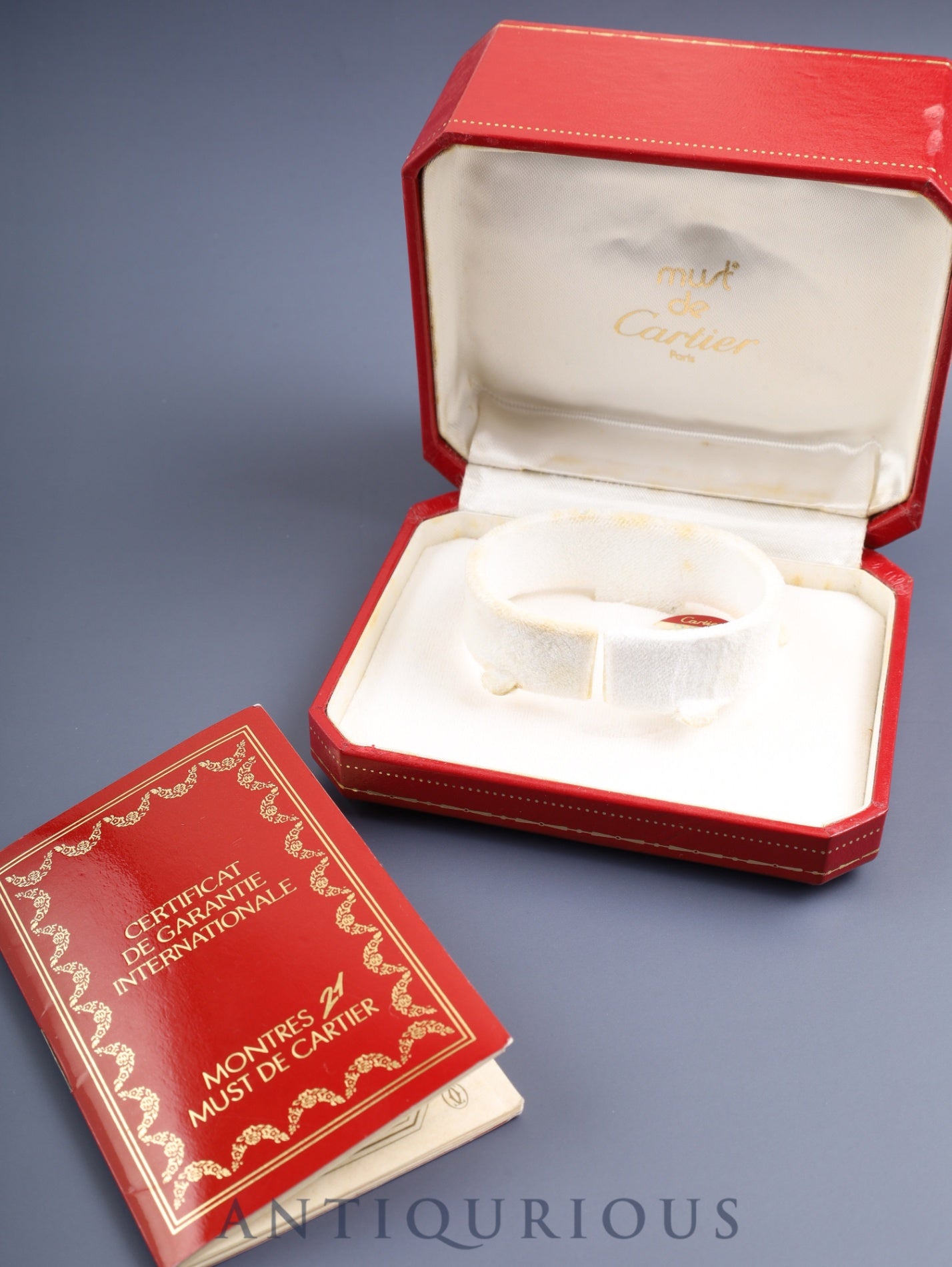 カルティエ マストタンク LM 590005 クォーツ Cal.90 SV925 革 純正尾錠(GP) 飛びアラビアCC文字盤(SWISS表記) 箱 冊子 保証書(1992年/H4)オーバーホール済み