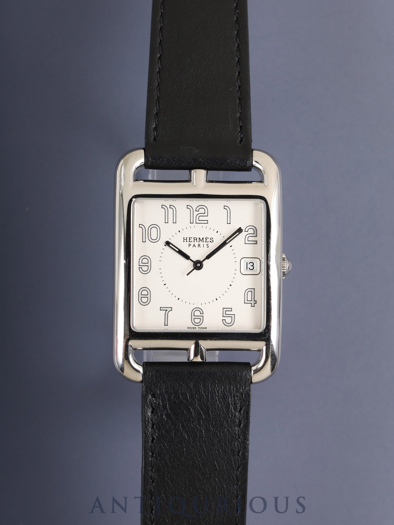 Hermes Cape Cod CC1.810 Quartz Cal.164111 Stainless Steel Leather Strap Original Buckle (Stainless Steel) Silver Arabic Dial Overhauled