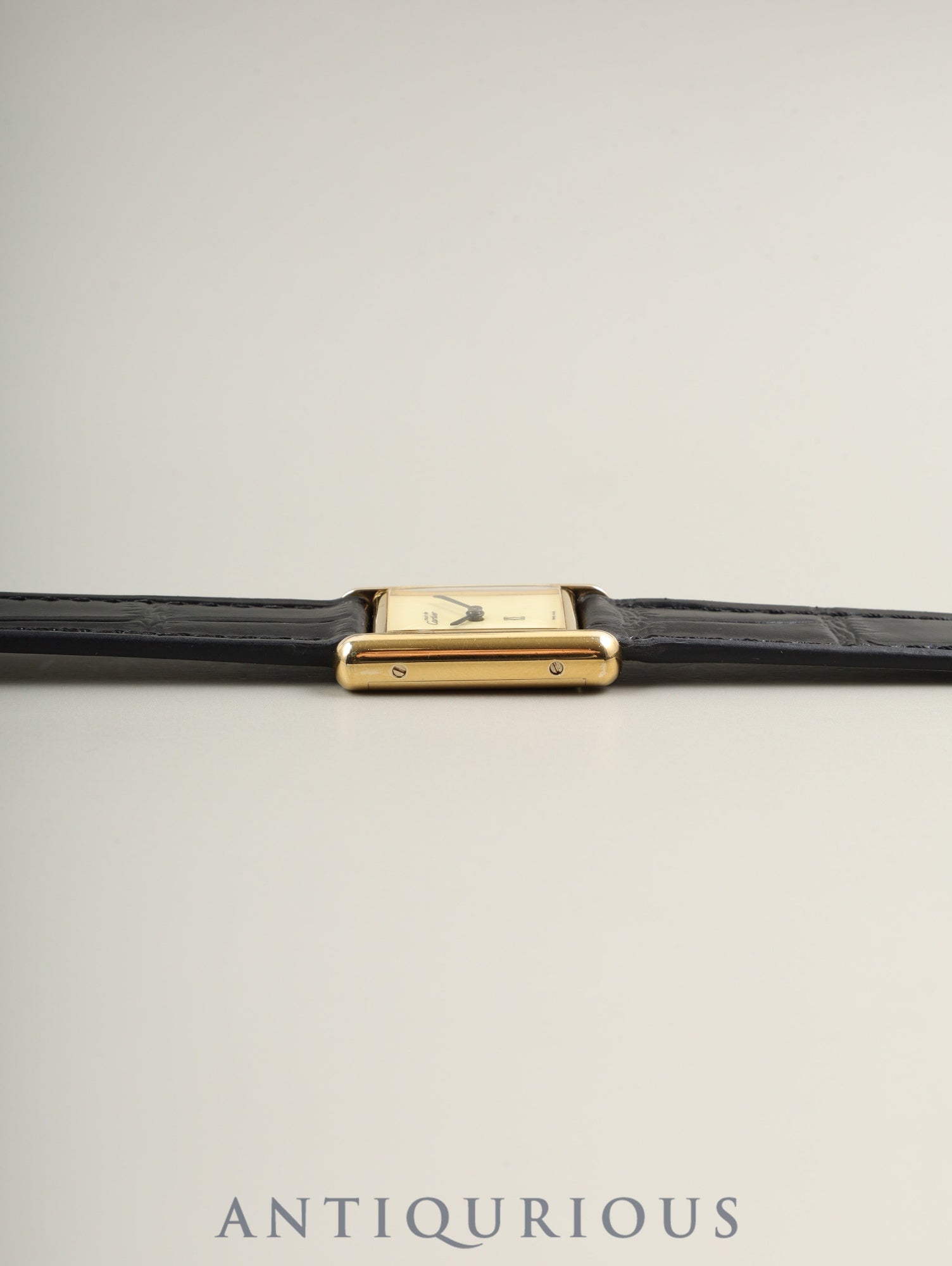 Cartier Must Tank SM Manual Winding Cal. 78-1 SV925 Leather Genuine Buckle (GP) Ivory Dial (SWISS MADE Marking) After-sales Service Overhauled at a Cartier Boutique