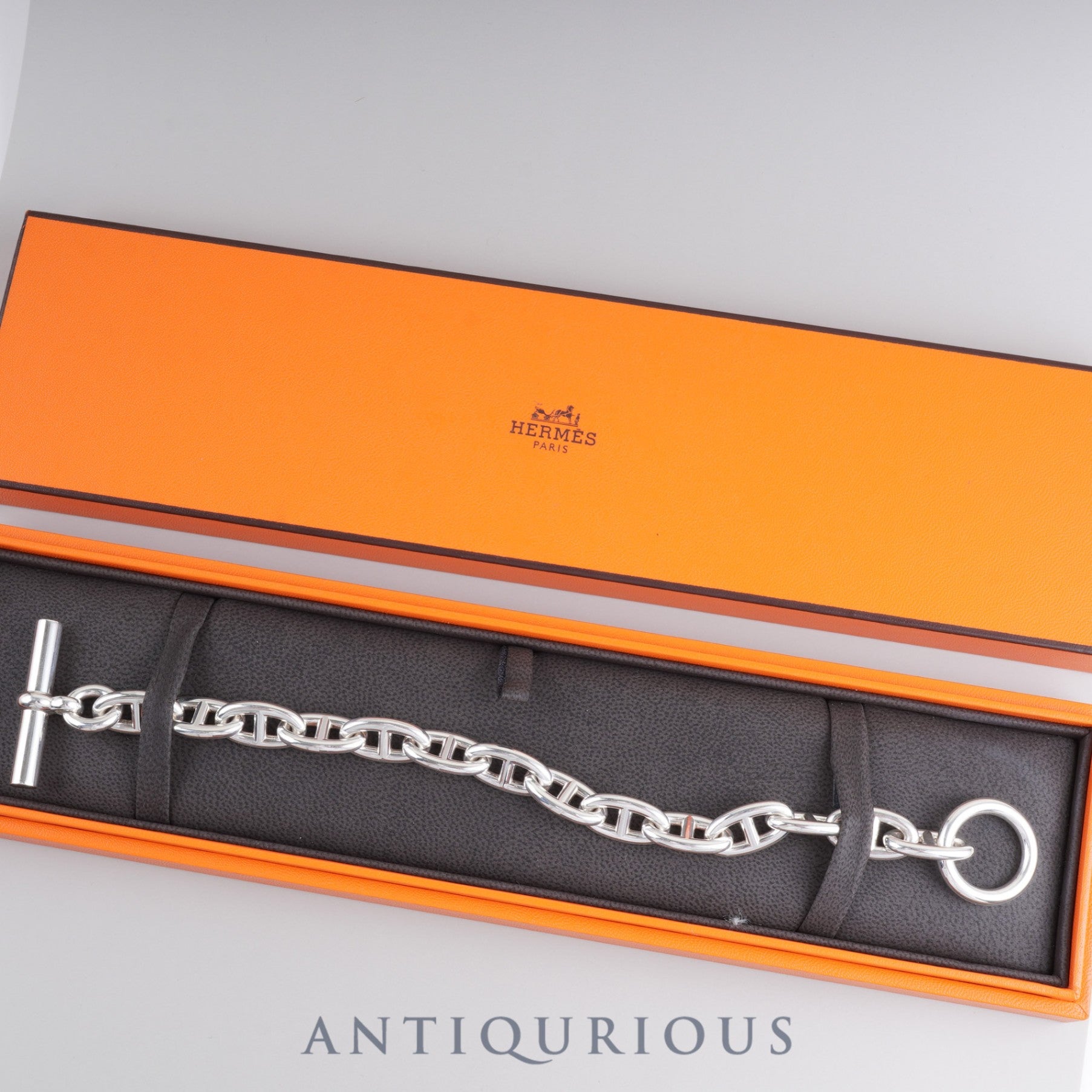 エルメス ブレスレット シェーヌダンクル GM SV925 14コマ 箱 23年刻