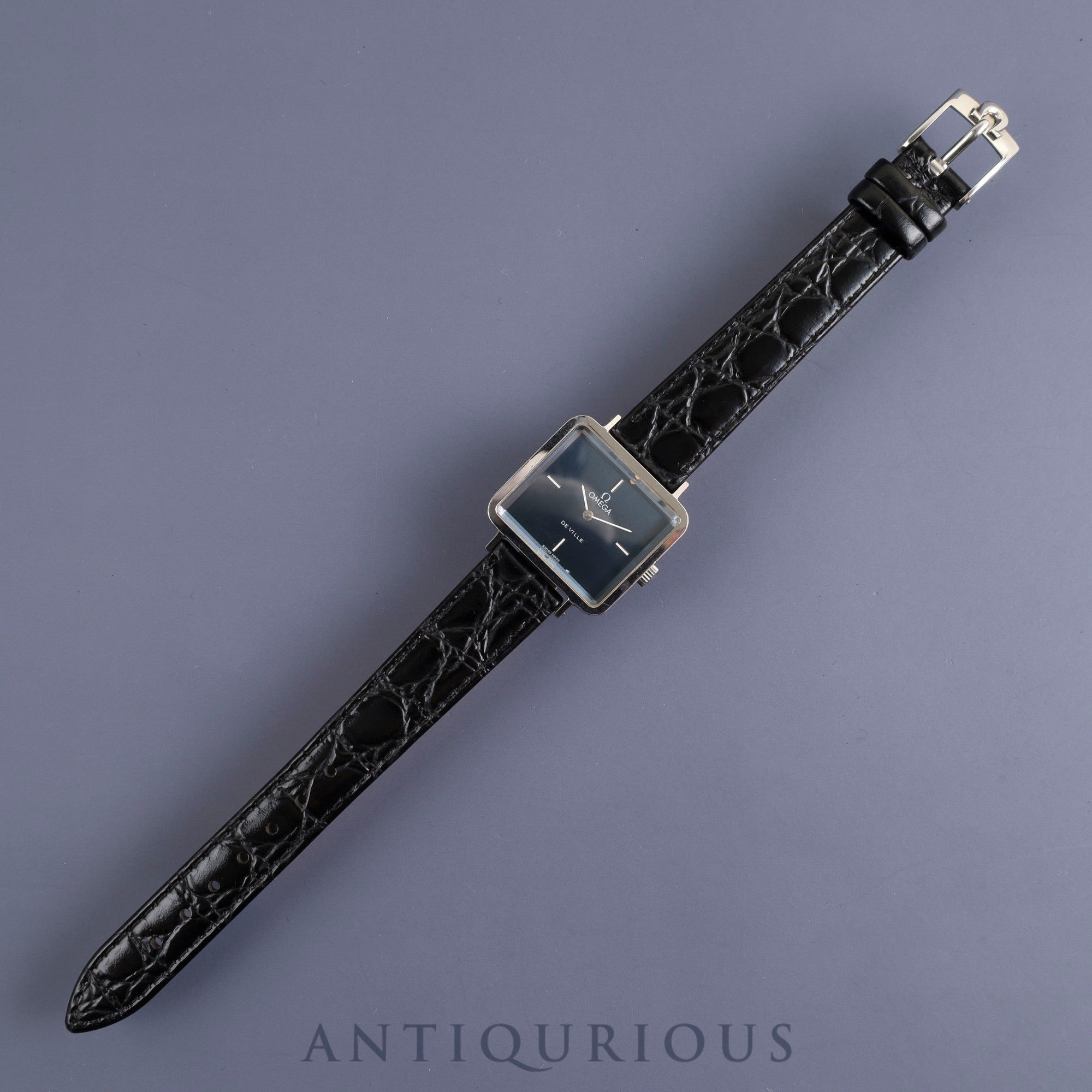 オメガ デ・ヴィル 511.0375 手巻き Cal.625 SS 革 純正尾錠(SS)ネイビー文字盤 オーバーホール済み