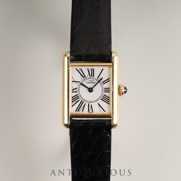 Cartier Must Tank SM 5057001 Quartz SV925 Leather Genuine Buckle (GP) Opalan Dial Complete service (full maintenance) completed at Cartier boutique