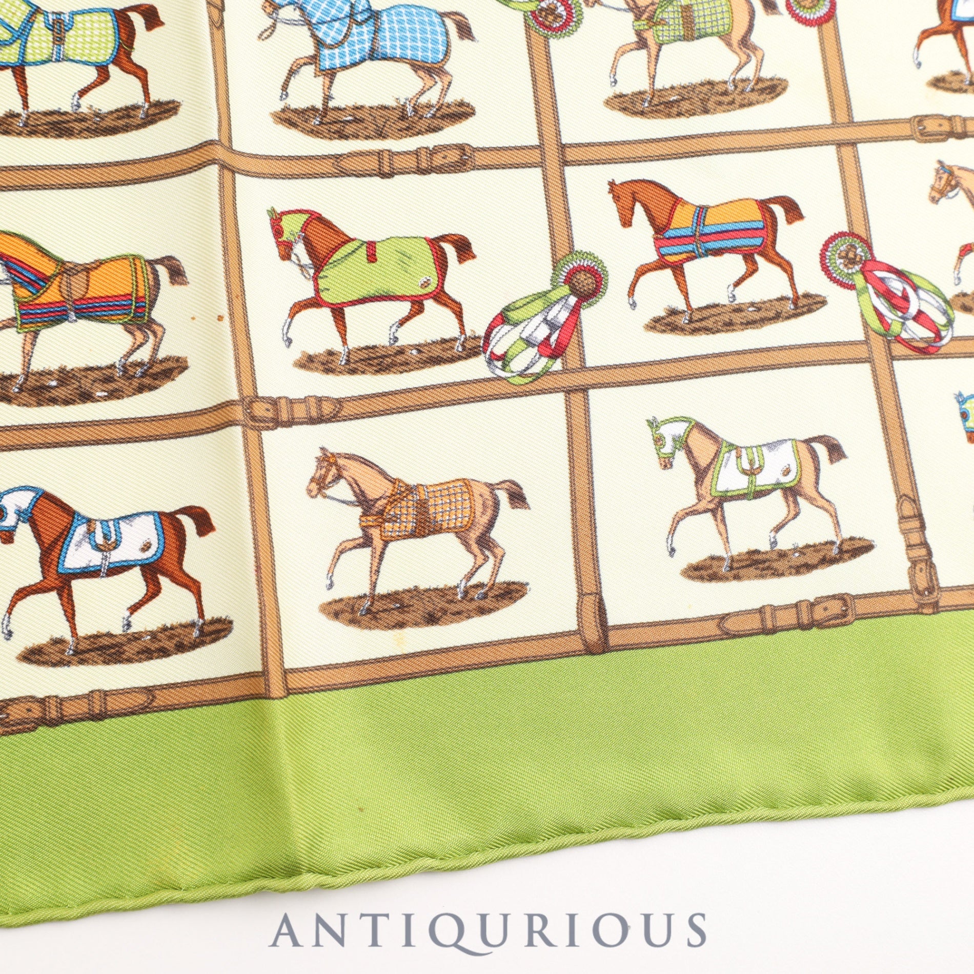 Hermes Scarf Carre 45 48 Horses in the Paddock 100% Silk