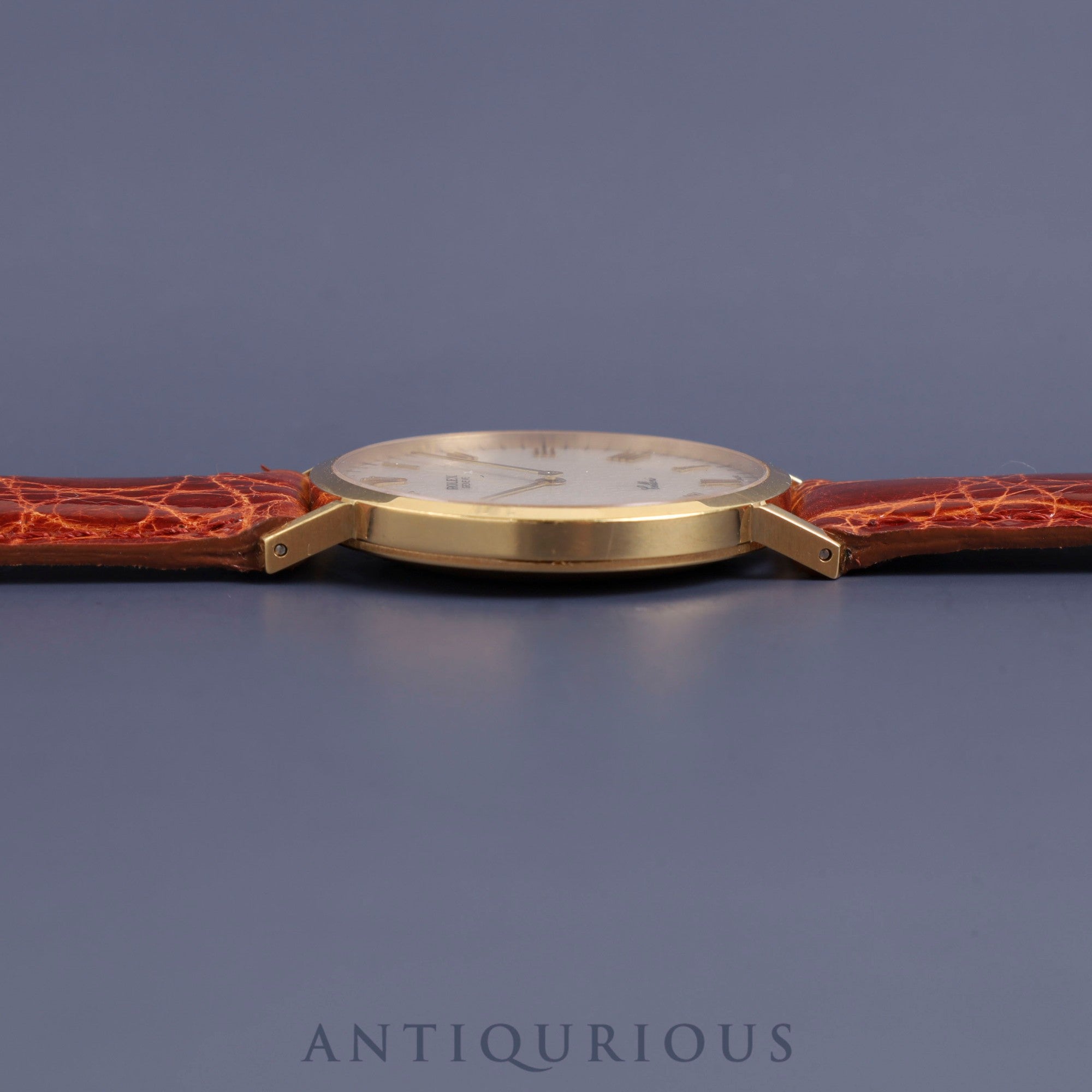 Rolex Cellini 4112 Manual winding Cal.1602 750 Leather Genuine buckle (GP) Engraved computer dial W serial (1994-1995) Overhauled