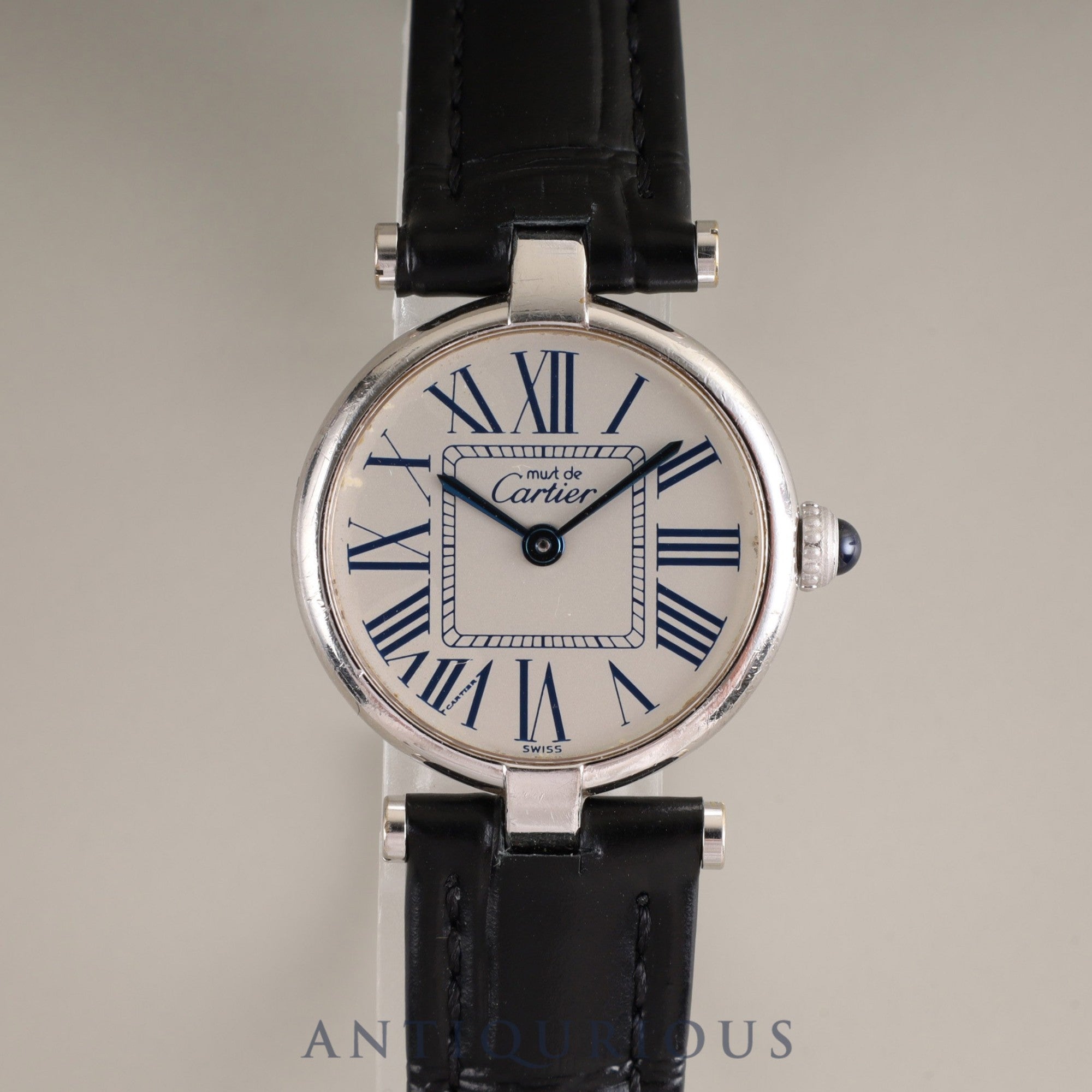 Cartier Must Vendome VLC SM W1007165 / 1850 Quartz Cal.90 SV925 Leather Genuine D-buckle (SS) Opalan dial Overhauled