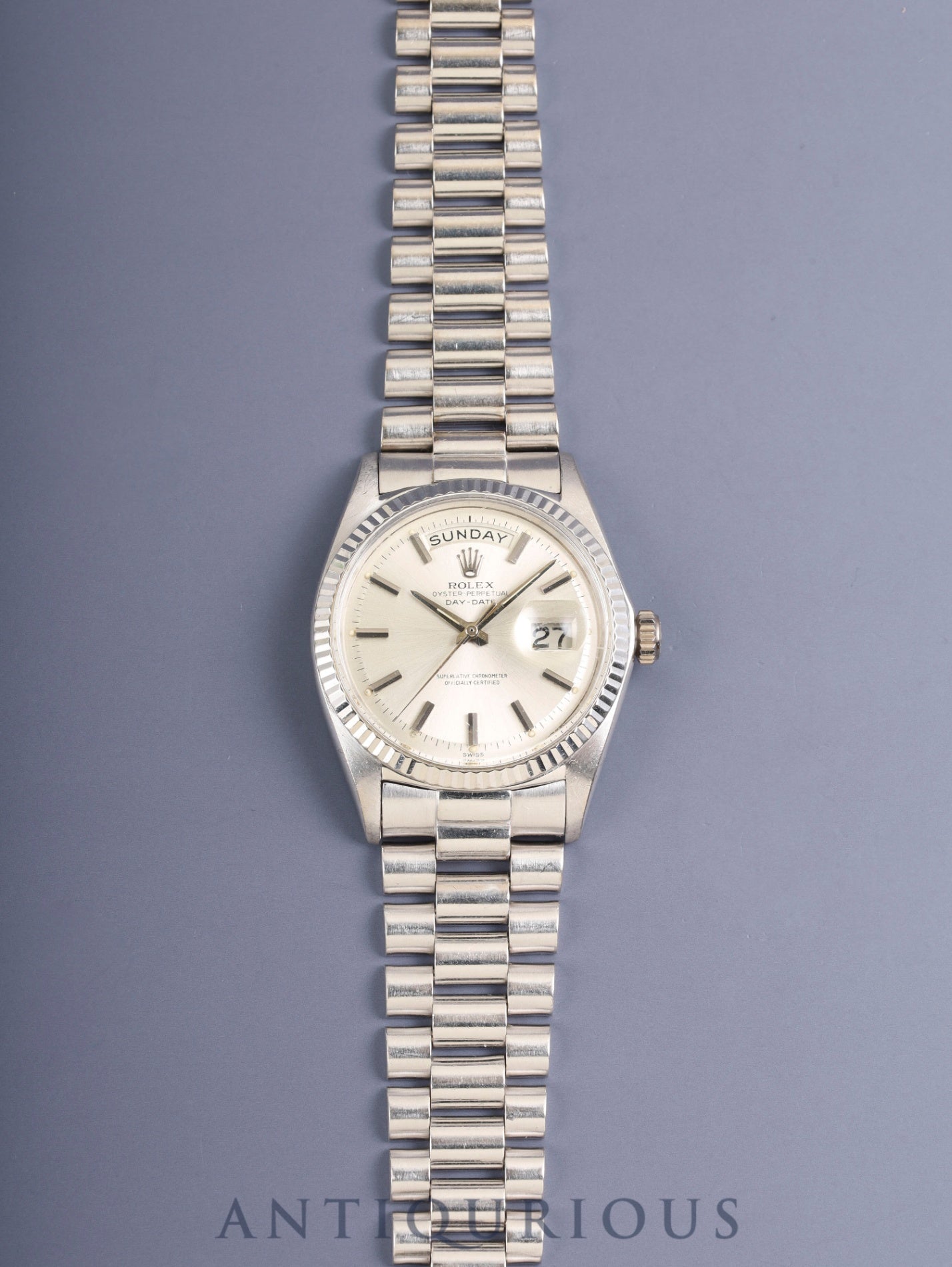 ロレックス デイデイト 1803/9 自動巻き Cal.1555 WG WG ジャパンブレス シルバー文字盤 93番台(1962-1963年)オーバーホール済み