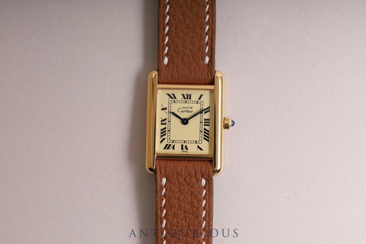 Cartier Must Tank SM QZ Ivory Roman Dial