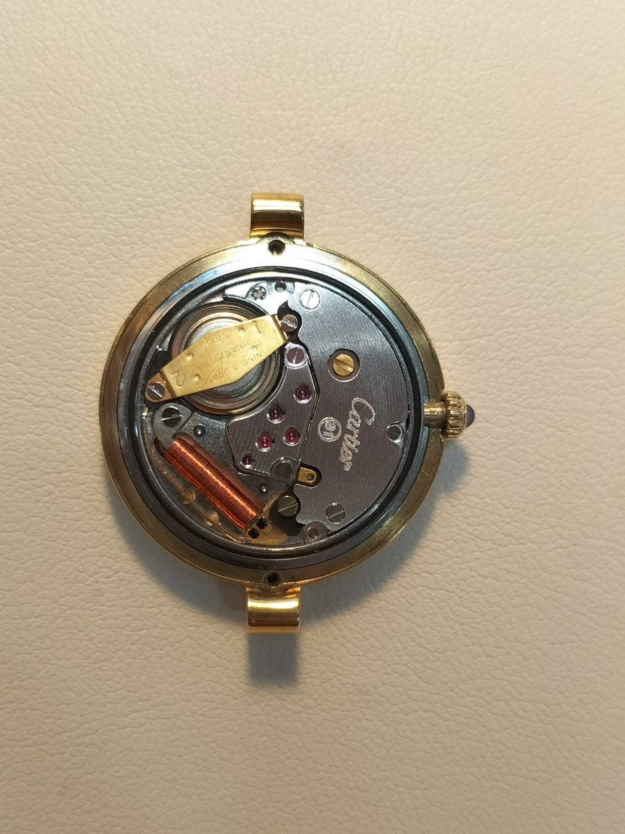 Cartier Must Vendôme VLC SM 18 Quartz Cal.81 SV925 Genuine Buckle (GP) Ivory Roman Dial Box Booklet Warranty Card Overhauled