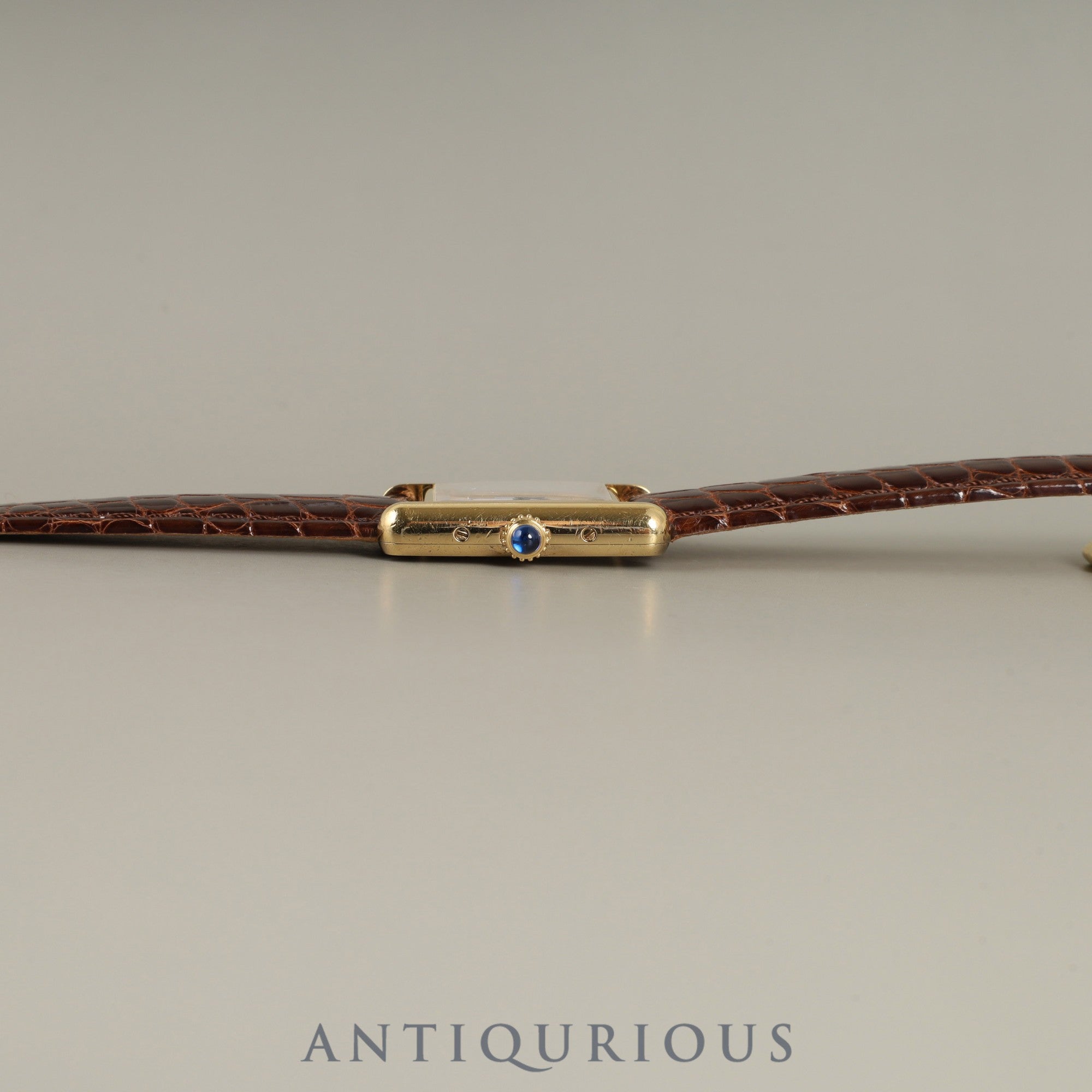 Cartier Must Tank SM 5057001, Quartz movement, SV925, Leather, Genuine D-buckle (GP), Side Trinity dial, circa 1982-circa 1995, Fully serviced at a Cartier boutique