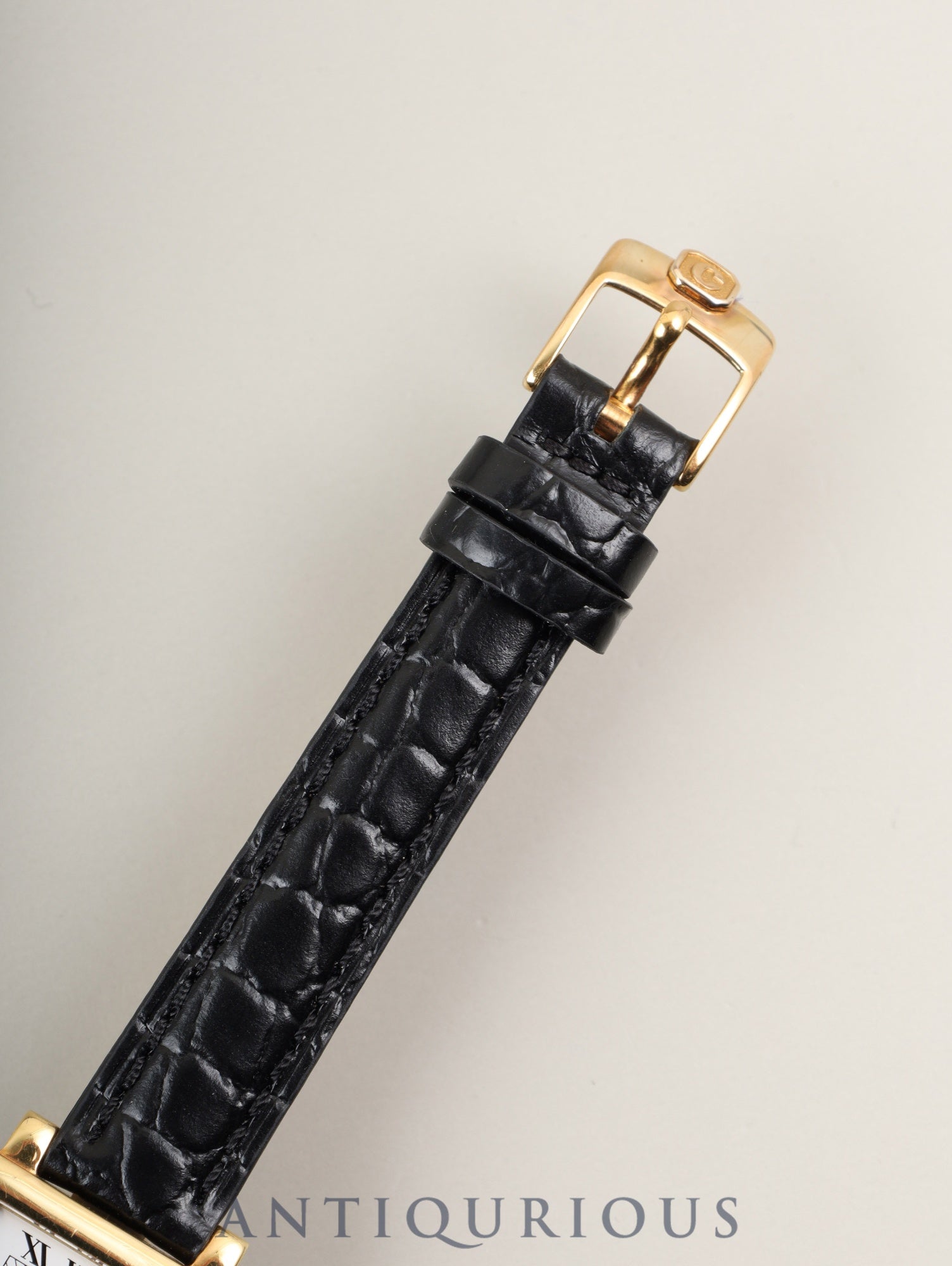 Chopard Classic Square 12/7366 Quartz Cal.976.001 750YG Leather Genuine Buckle (GP) White Roman Dial Box Booklet Warranty (2001) Genuine Strap Overhauled