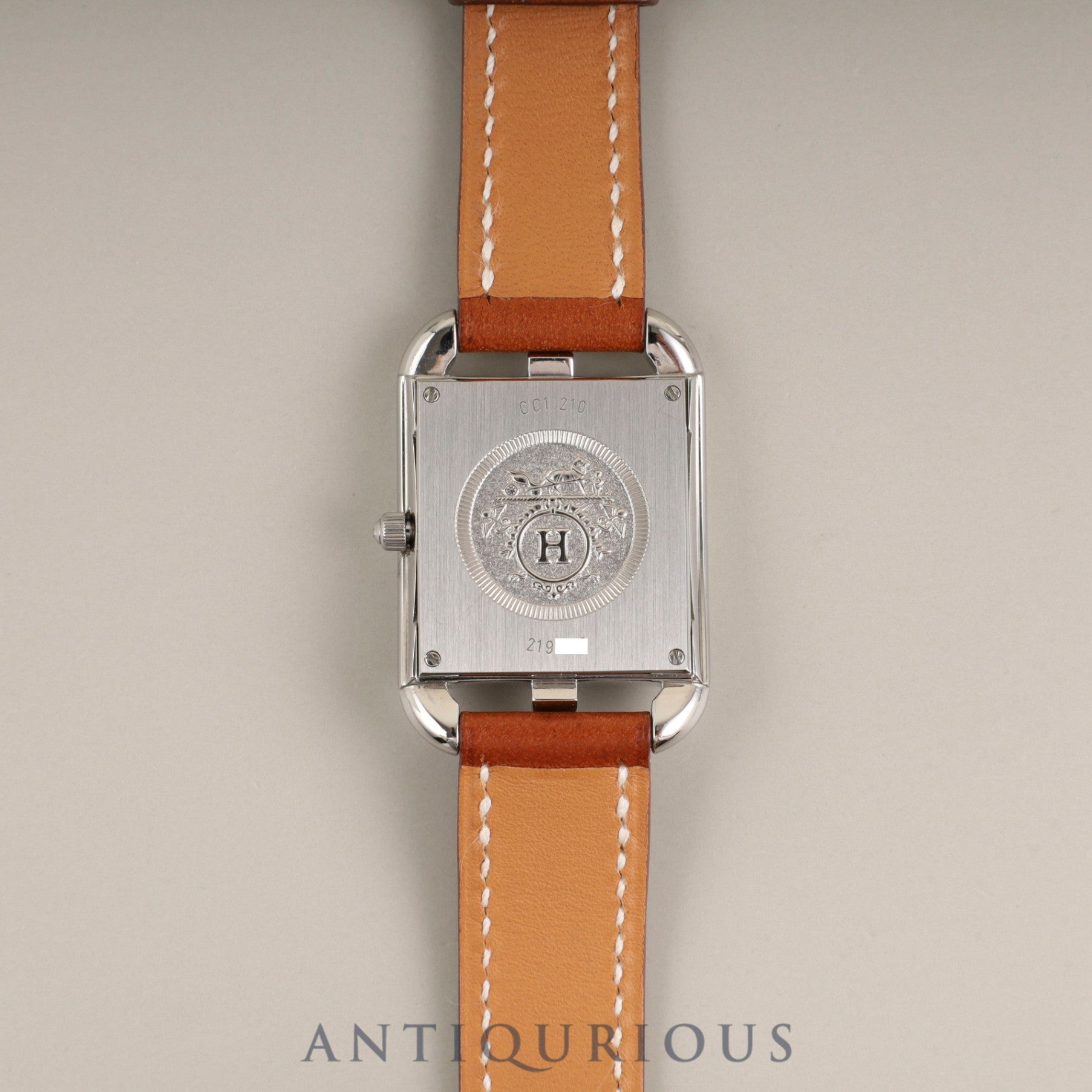 Hermès Cape Cod CC1.210 Quartz Caliber 976.001 Stainless Steel Watch with Genuine Leather Strap and Genuine Stainless Steel Buckle, Silver Dial, Box, Booklet, Warranty Card (2006) Overhauled