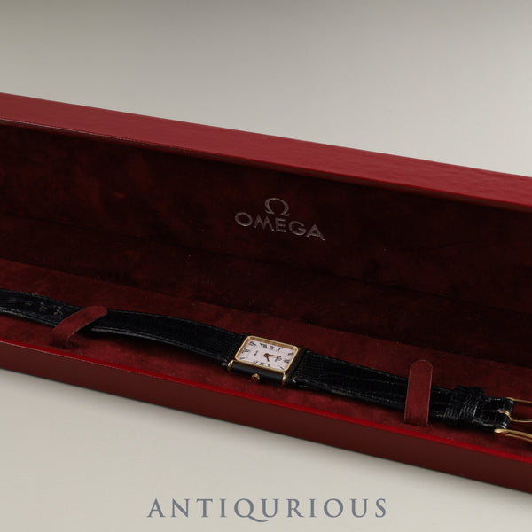 オメガ デ・ヴィル クォーツ Cal.1450 GP 純正革ベルト 純正尾錠(GP) ホワイトローマン文字盤 ケース オーバーホール済み