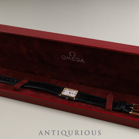 Omega De Ville Quartz Cal.1450 GP Genuine leather strap Genuine buckle (GP) White Roman dial Case Overhauled