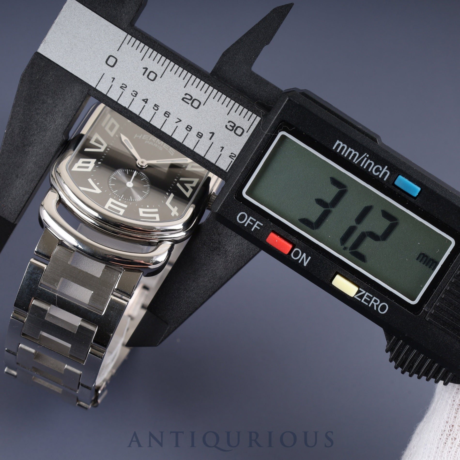 Hermes Rally RA1.810 Quartz Cal.980.163 SS SS Gray Dial Box Warranty (2009) Overhauled