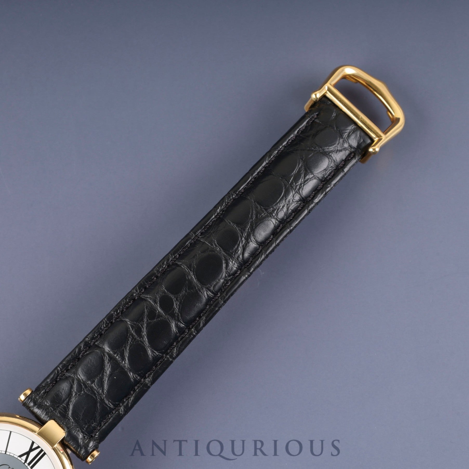 カルティエ マスト ヴァンドーム VLC LM 590003 クォーツ Cal.90 SV925 革 純正Dバックル(GP) センターグレー飛びローマン文字盤 オーバーホール済み